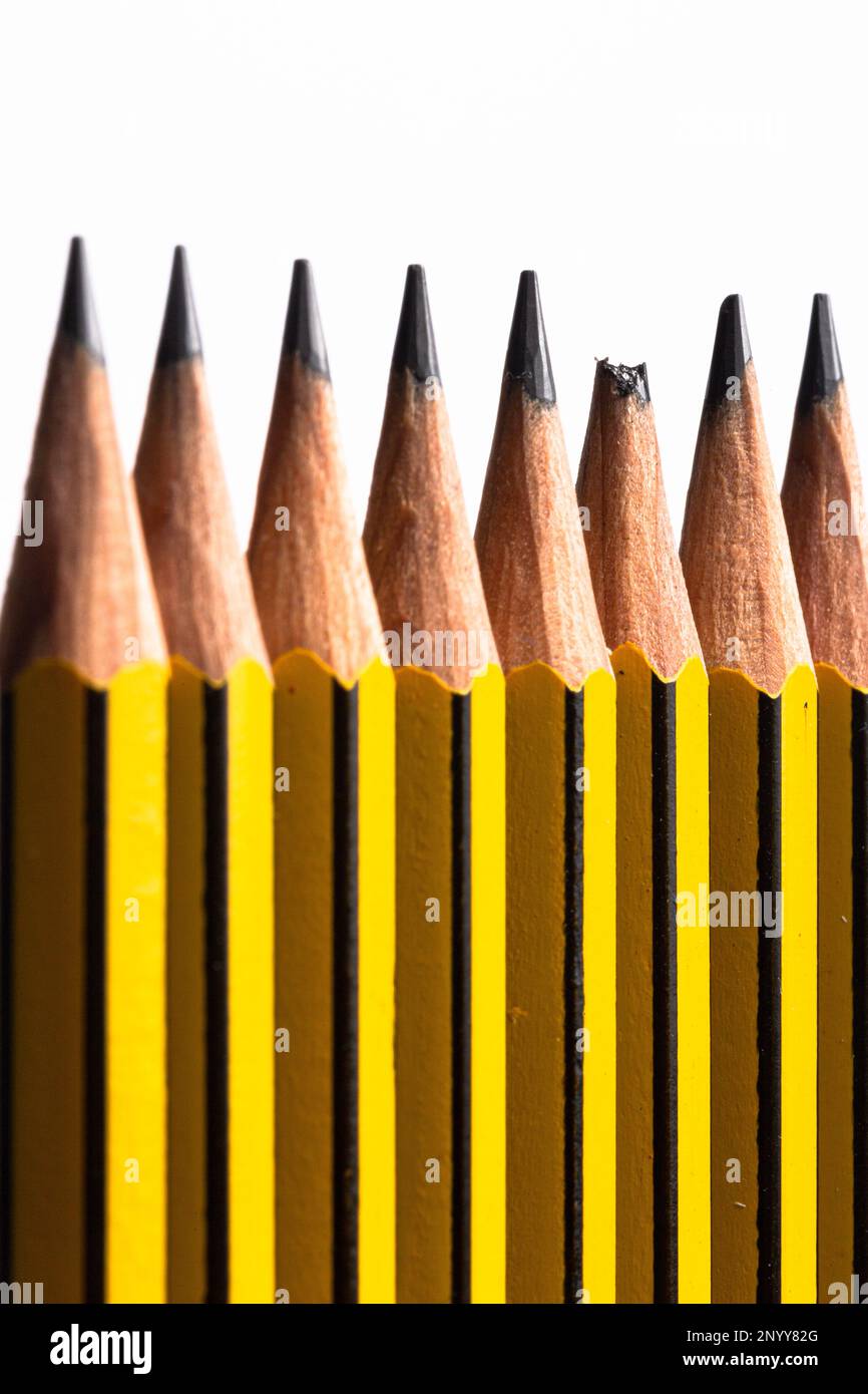 Disrupting The Order Broken Pencil Among A Precise Line Of Sharpened