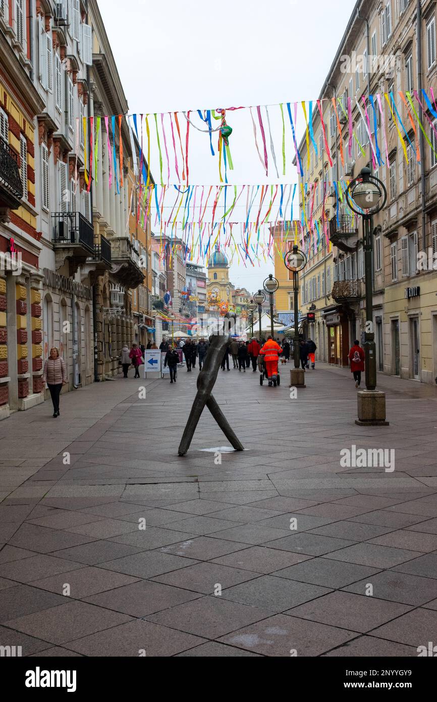 Colorful and beautiful streets of Rijeka. Stock Photo