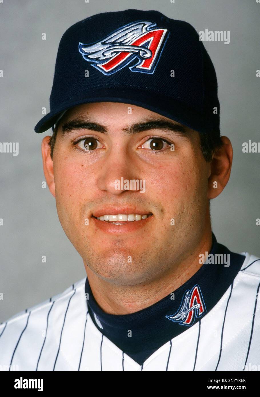 23 Feb. 1998: Anaheim Angels infielder Phil Nevin (20) posses for