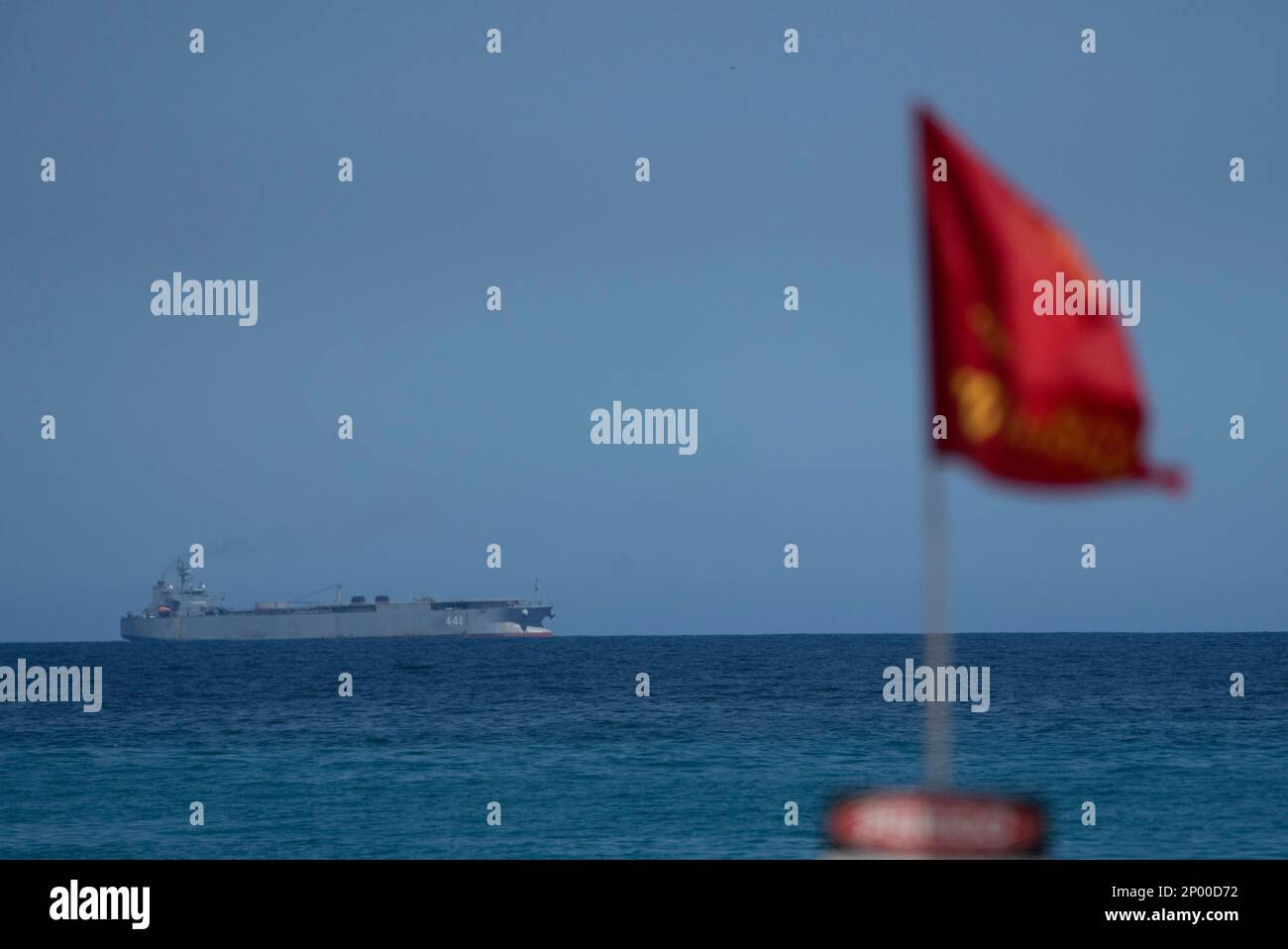 Iran's military ship IRIS Makran floats off Arpoador beach in Rio de