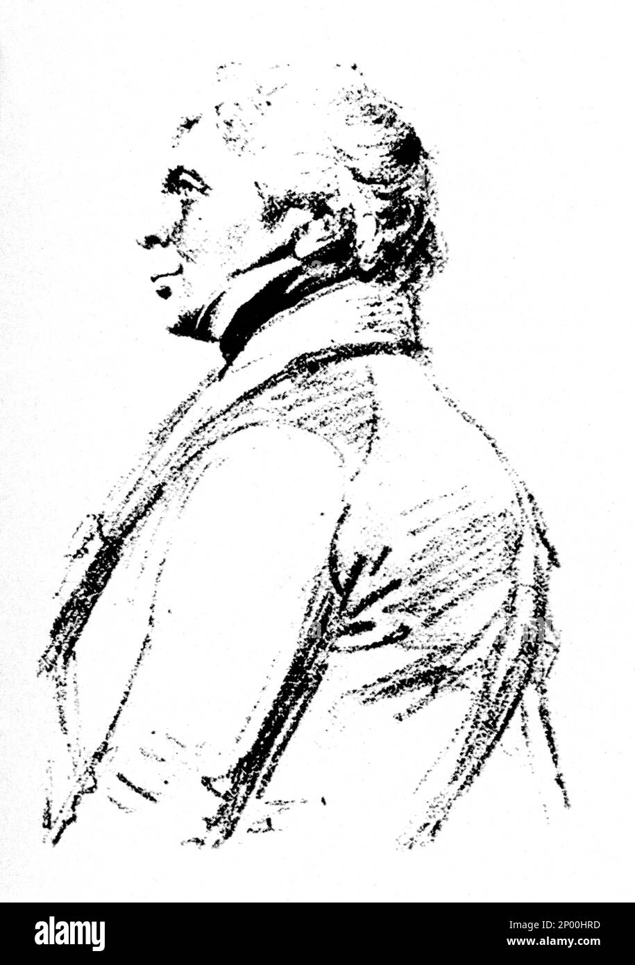 The german philosopher Friedrich Wilhelm Joseph SCHELLING ( Leonberg 1775 - Bad Ragaz 1854 ), caricature portrait - SCRITTORE - LETTERATO - WRITER - LETTERATURA - LITERATURE - PENSATORE - THINKER - FILOSOFO - PHILOSOPHER - PHILOSOPHY - FILOSOFIA - ritratto - caricatura - disegno - profilo - profile - IDEALISMO - IDEALISM ----  Archivio GBB Stock Photo