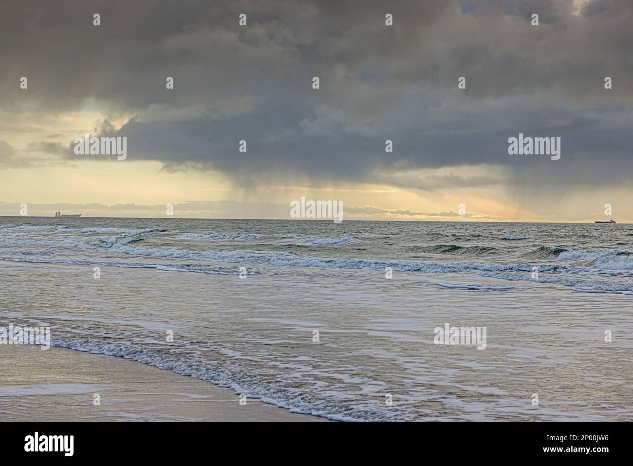 Skallingen Picture of transport ship on stormy sea photographed from Skallingen ...