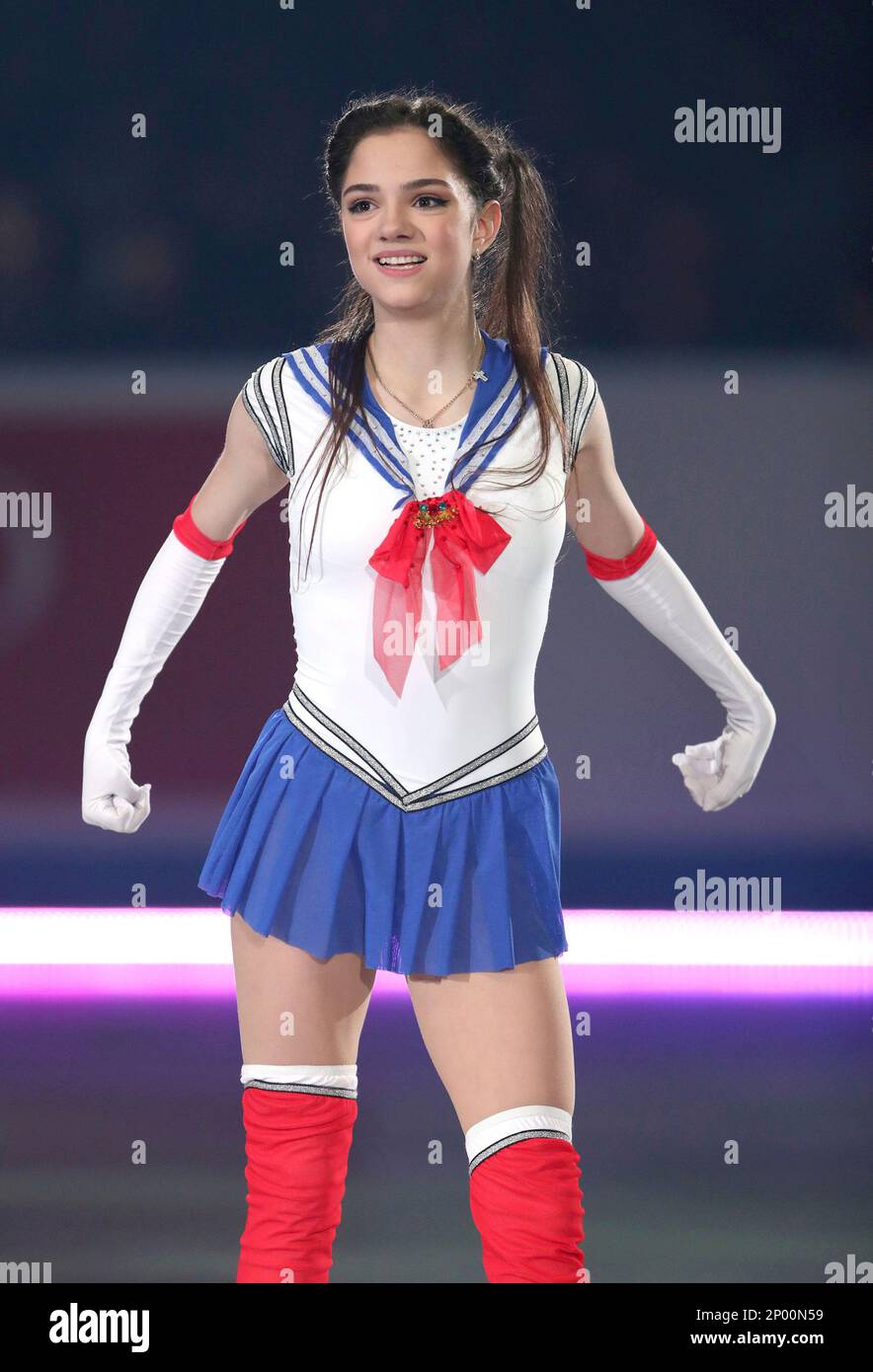 Russia's Evgenia Medvedeva performs during the exhibition of the