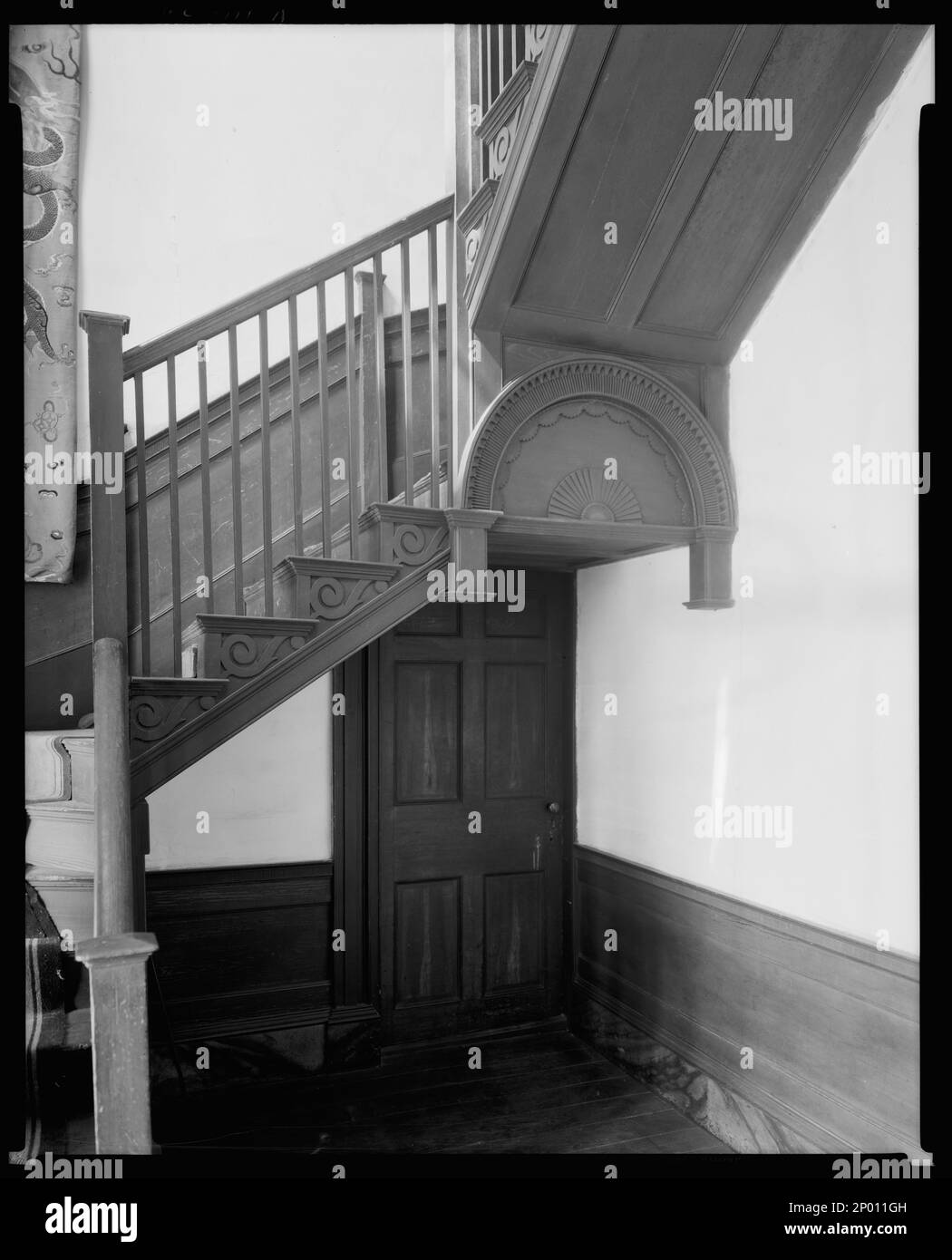 Cheek-Twitty House, Warrenton, Warren County, North Carolina. Carnegie Survey of the Architecture of the South. United States  North Carolina  Warren County  Warrenton, Hand railings, Stairways. Stock Photo