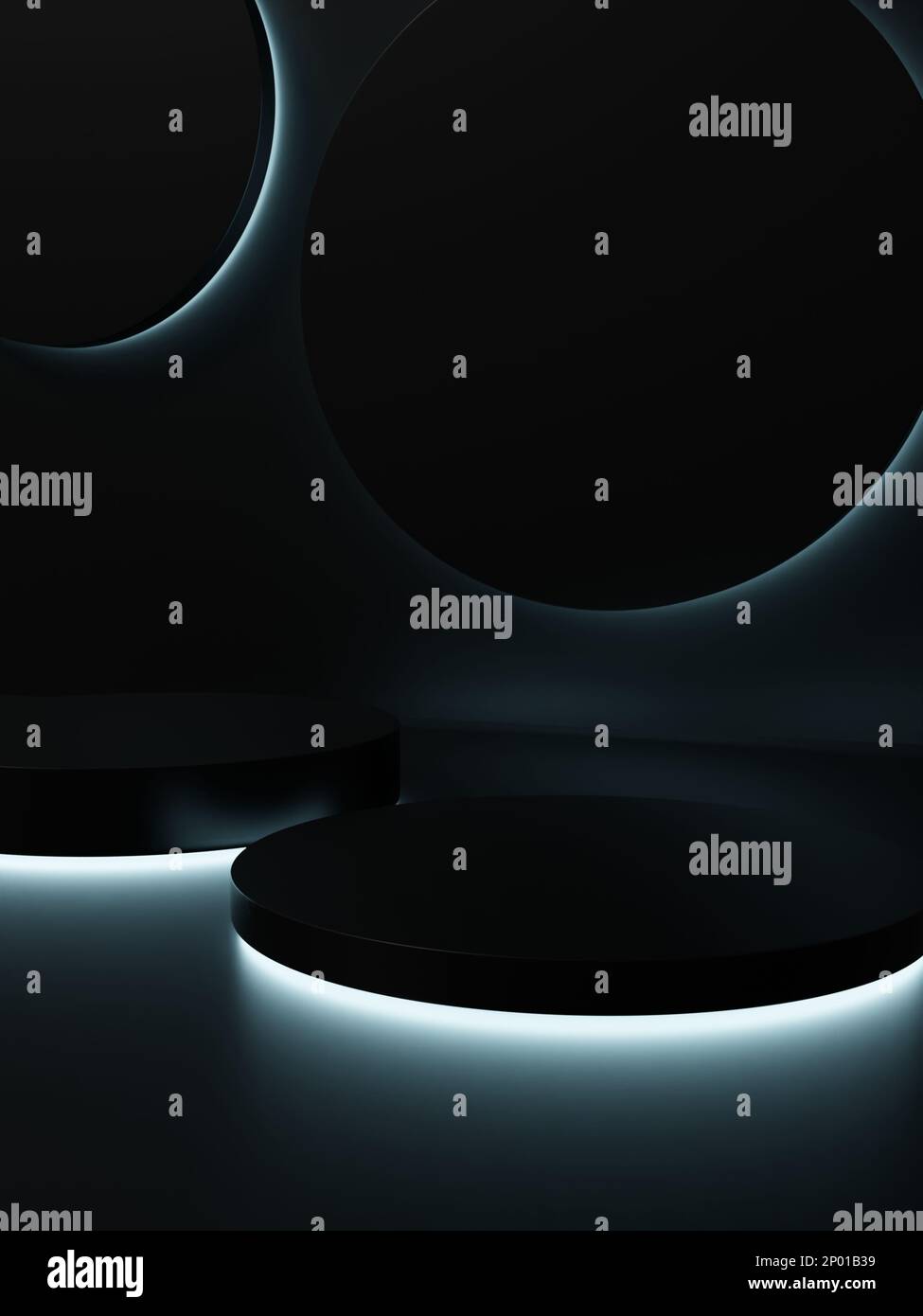 3D Rendering Dark Room Black Studio Shot Product Display Background ...