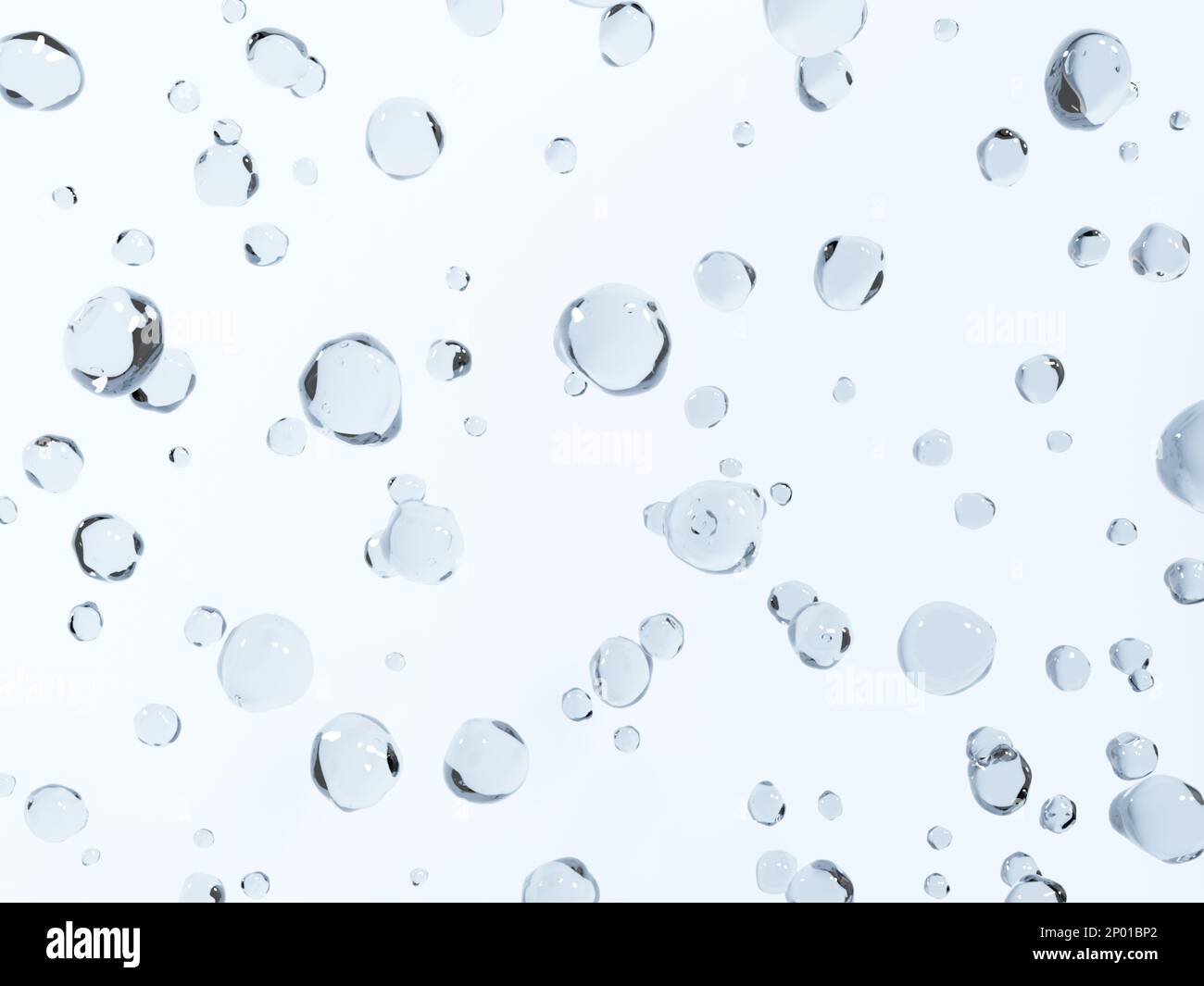 3D Rendering Studio Shot Light Blue Waterdrops Background for Beauty, Skin Care, food and Beverage Advertising Product Display. Stock Photo