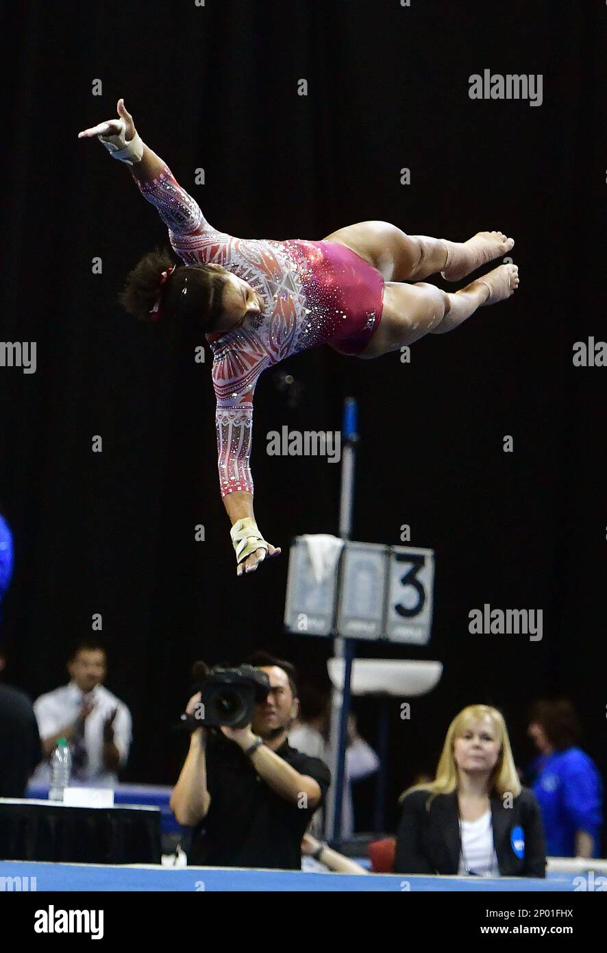 ST. LOUIS, MO. - APRIL 14: Oklahoma'S AJ Jackson During Her Floor.