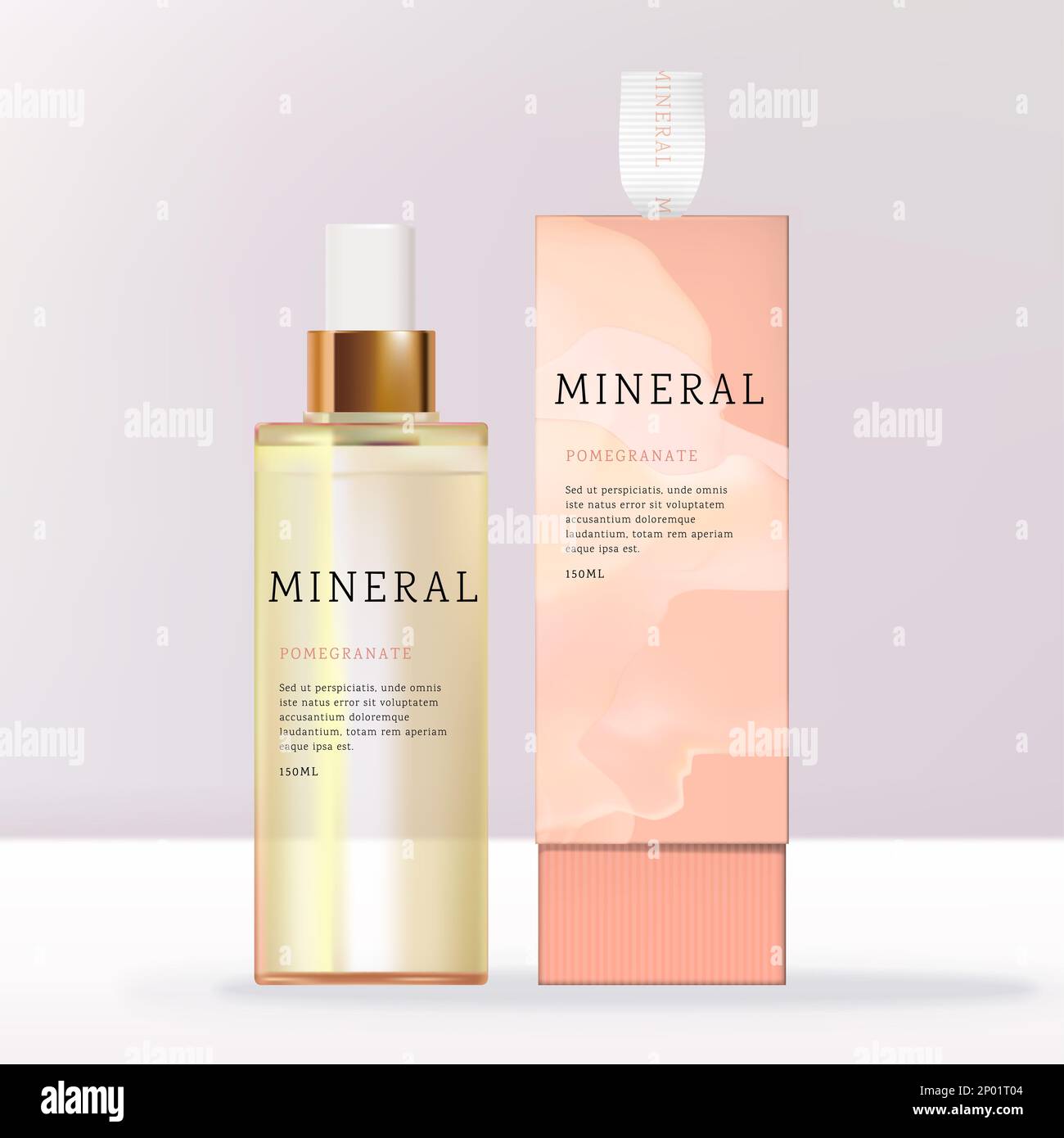 Vector Beauty Ribbon Hanger Gift Box Packaging with Cosmetic Hand Cream