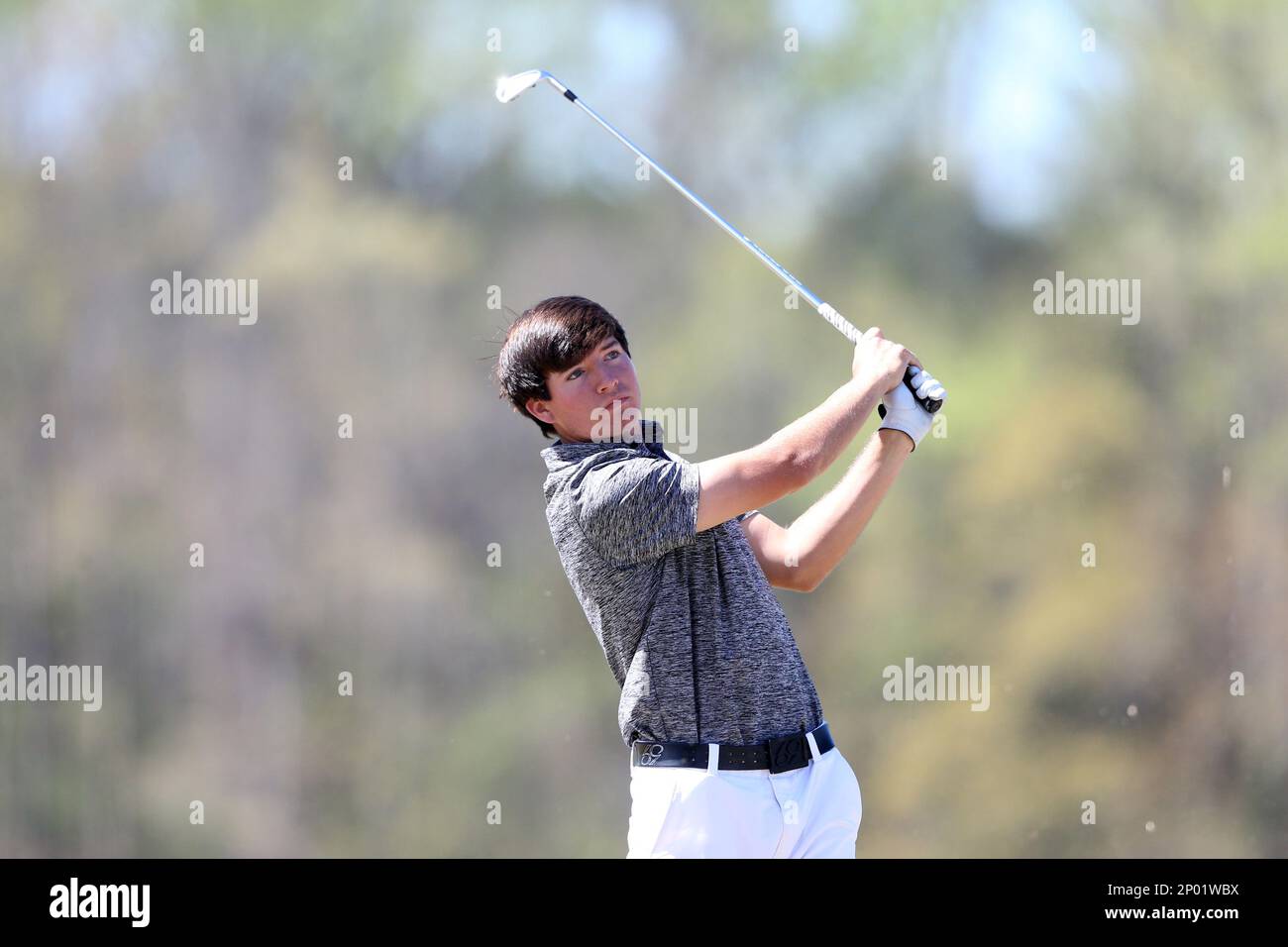 KANNAPOLIS, NC - APRIL 09: South Carolina's Ryan Stachler sinks a putt on  the 10th green. The third round of the Irish Creek Intercollegiate Men's  Golf Tournament was held on April 9,