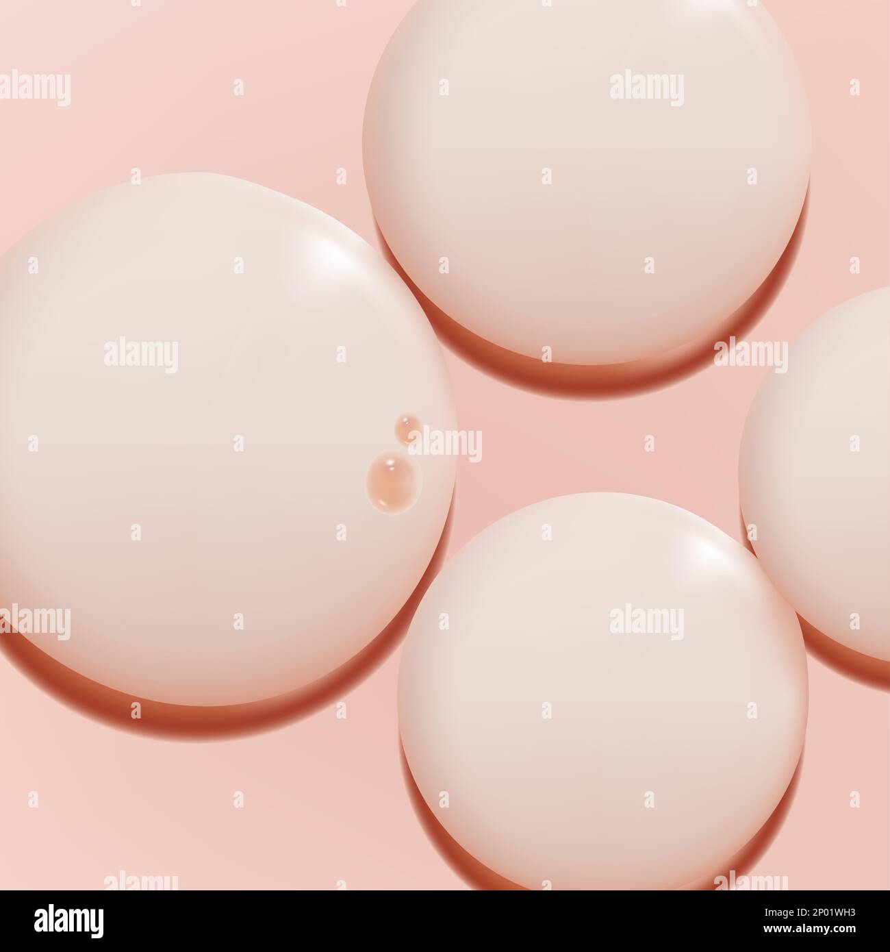 Vector Realistic Water Drops or Beauty and Cosmetics Clear Gel Element 3D Illustration in Pink for Poster, Book Cover or Advertisement Background. Stock Photo