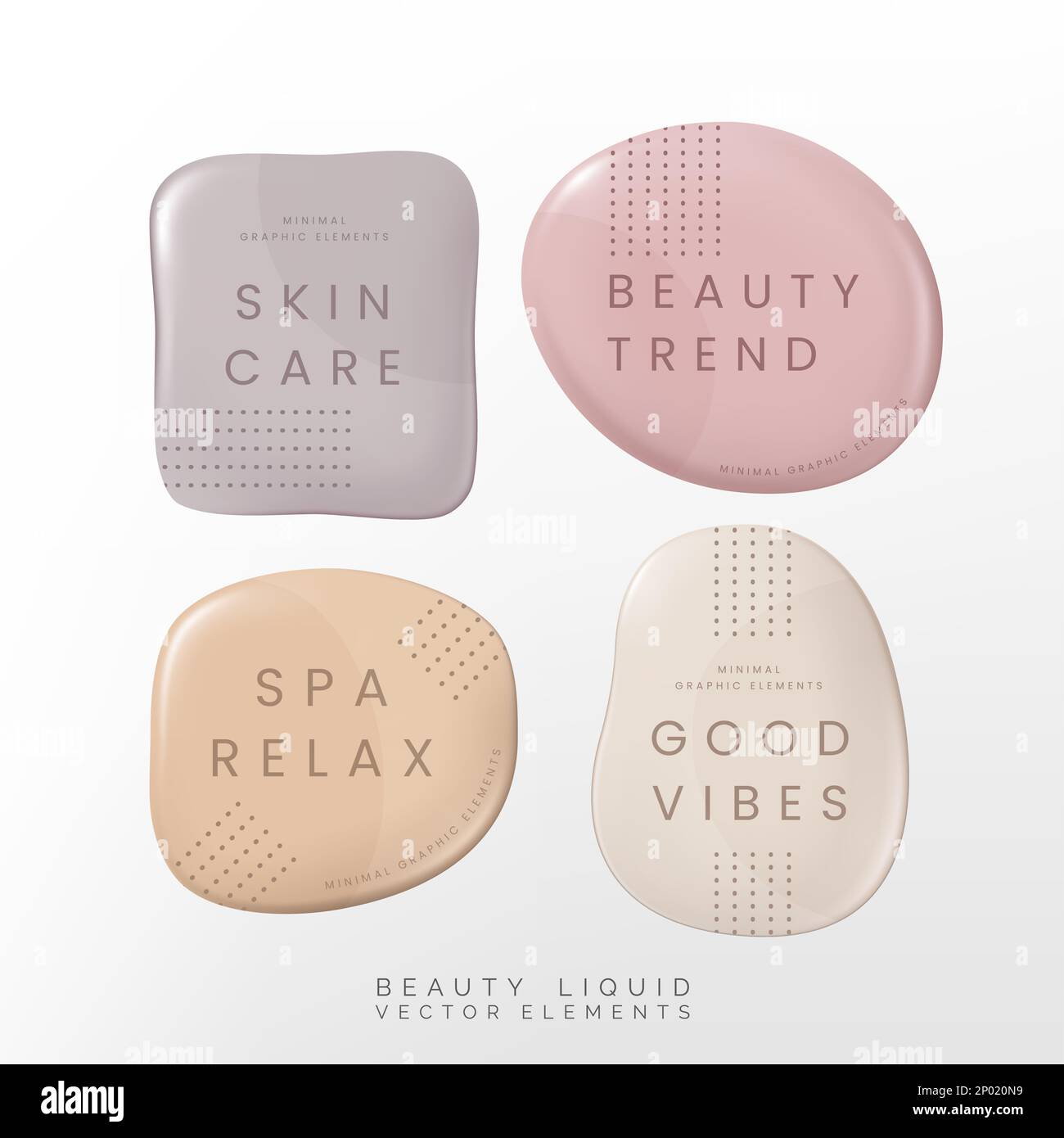 Vector 3D Illustration Beauty, Health Care or Cosmetics Liquid Palette or Abstract Elements for Beauty, Cosmetics and Skin Care Graphics Stock Photo