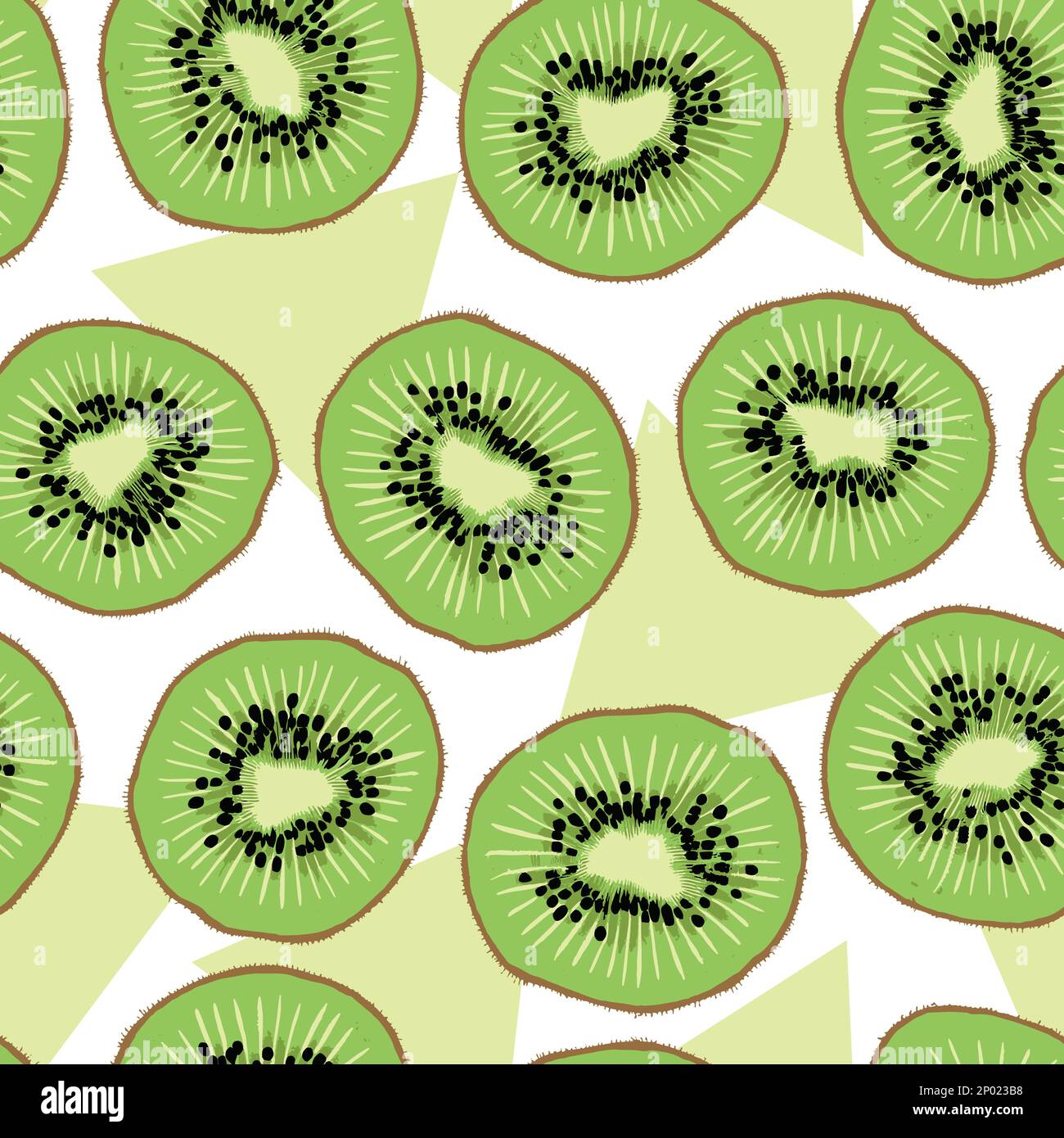 Vector Summer Fruit Kiwi Slice Seamless Pattern for Products or Wrapping Paper Prints. Stock Vector