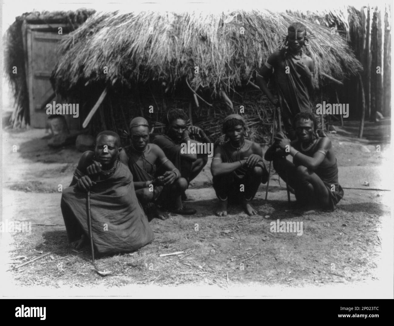 Native types of Africa. 192-?. Africa, miscellaneous, Frank and Frances Carpenter Collection , Caption card tracings: Africa; Witch doctors; Shelf. Stock Photo