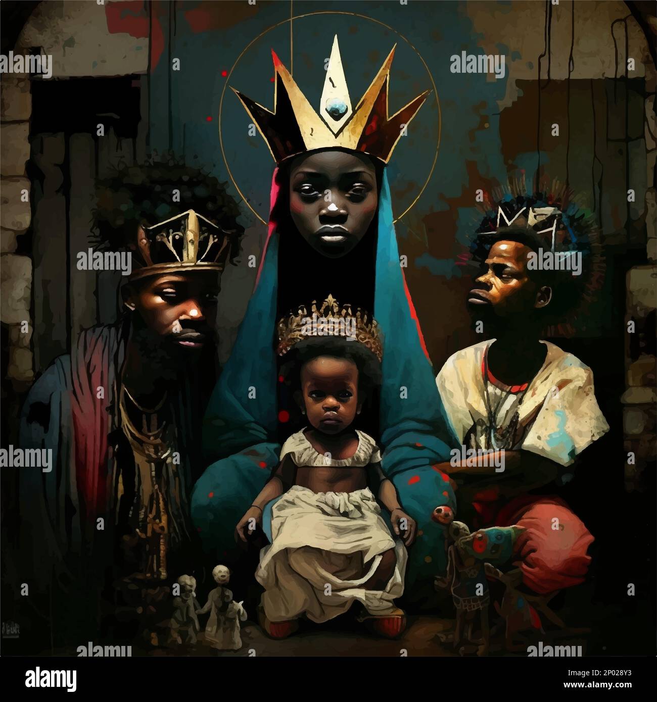 Black joseph mary jesus Stock Vector Images - Alamy