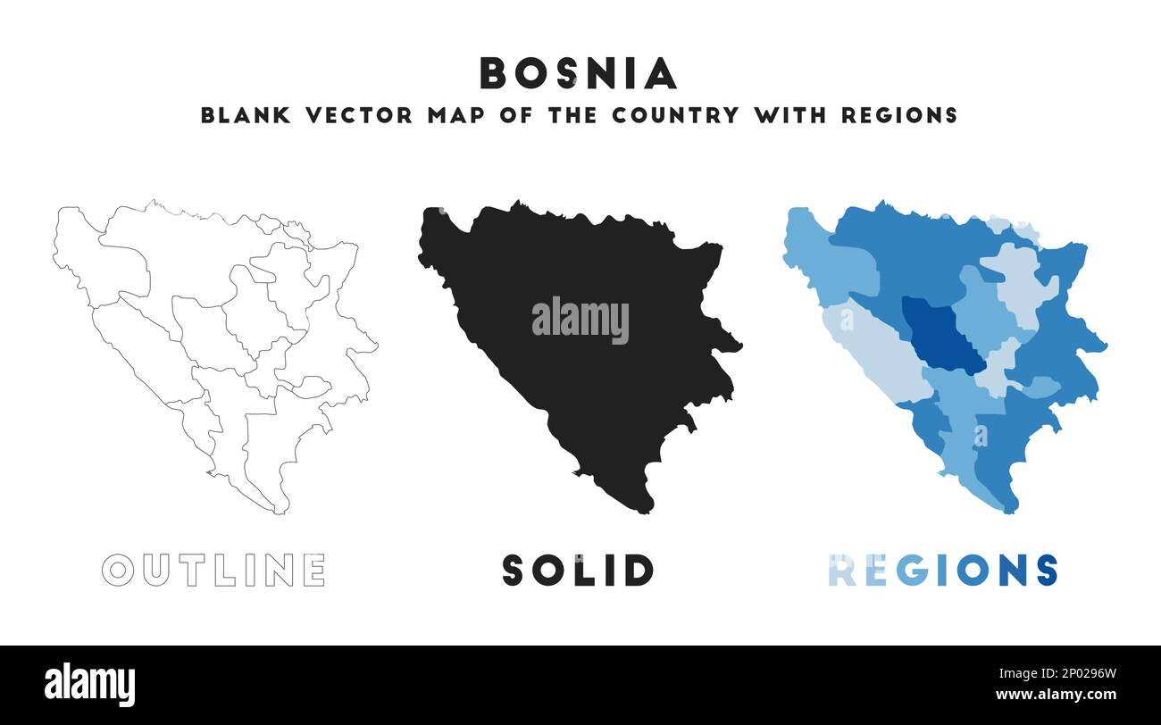 Bosnia Map Borders Of Bosnia For Your Infographic Vector Country Bosnia Map Borders Of Bosnia For Your Infographic Vector Country Shape Vector Illustration 2P0296W 