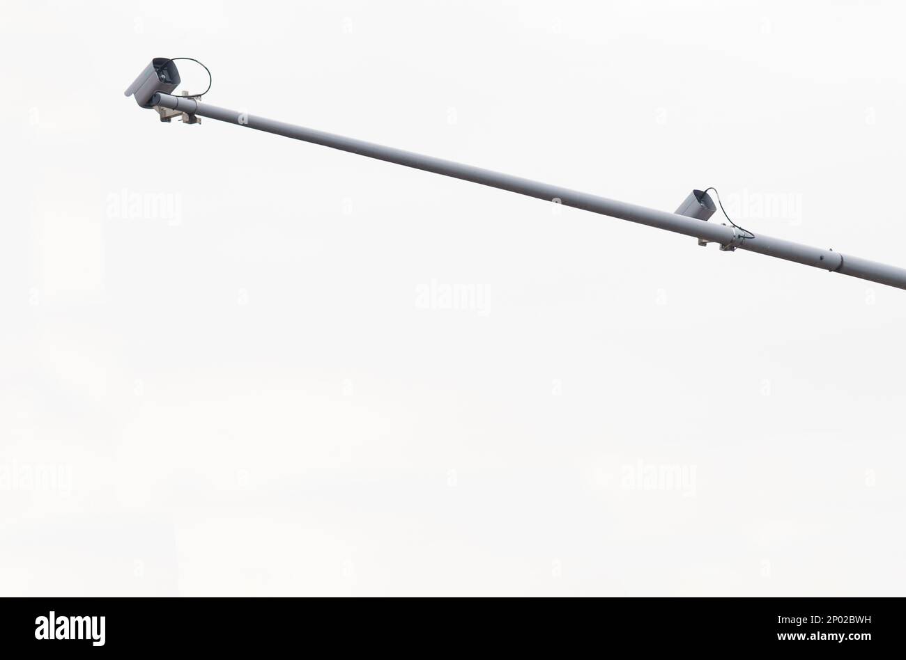 Traffic surveillance camera, video surveillance on the road, on a white