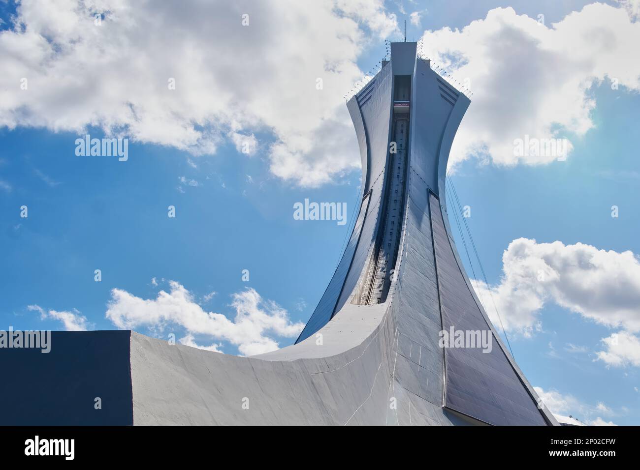 Montreal tower in the 1976 summer Olympic Stadium, Montreal, Quebec, Canada Stock Photo