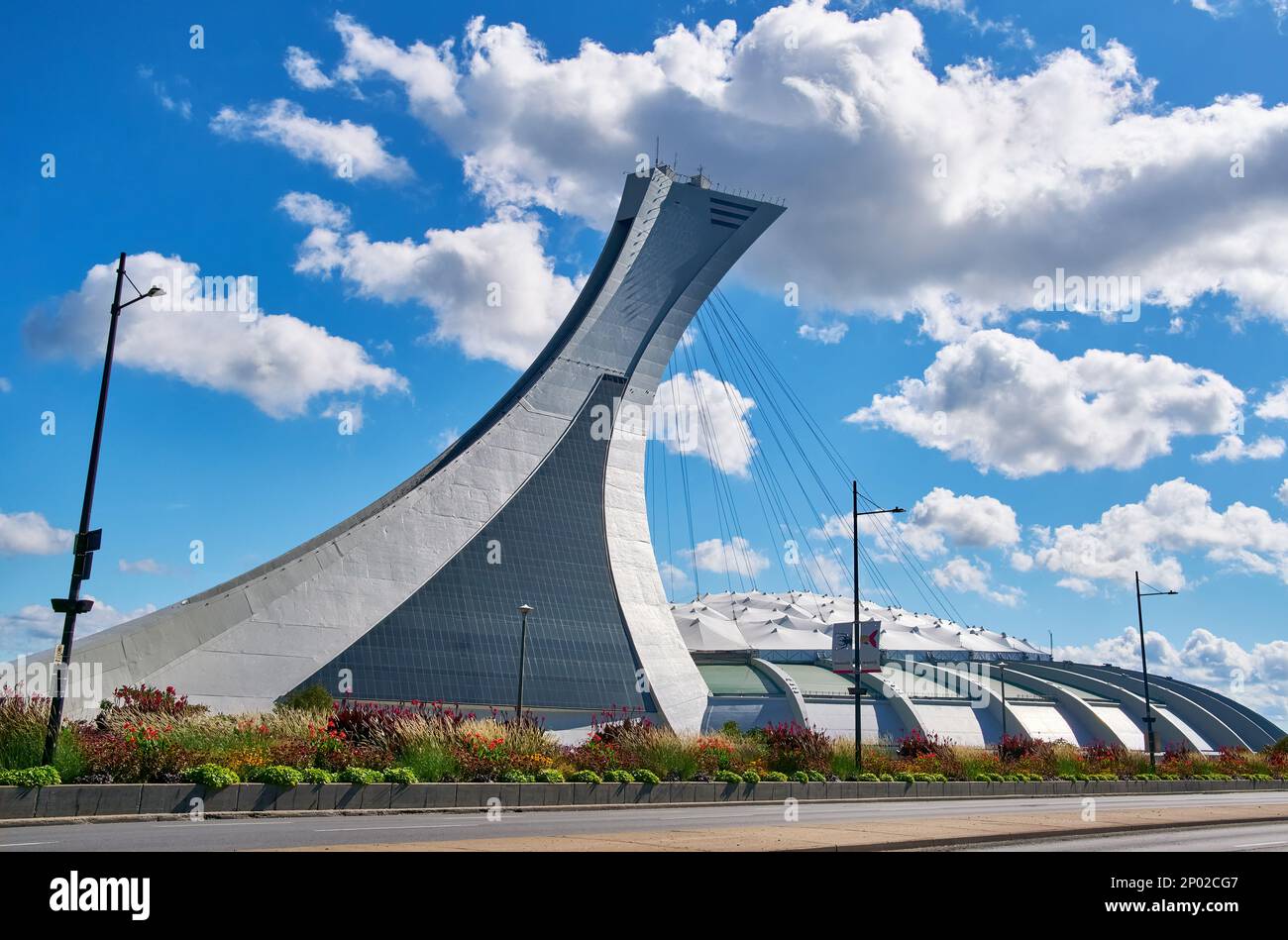 Montreal tower in the 1976 summer Olympic Stadium, Montreal, Quebec, Canada Stock Photo