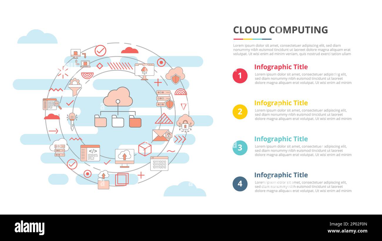 cloud computing concept for infographic template banner with four point