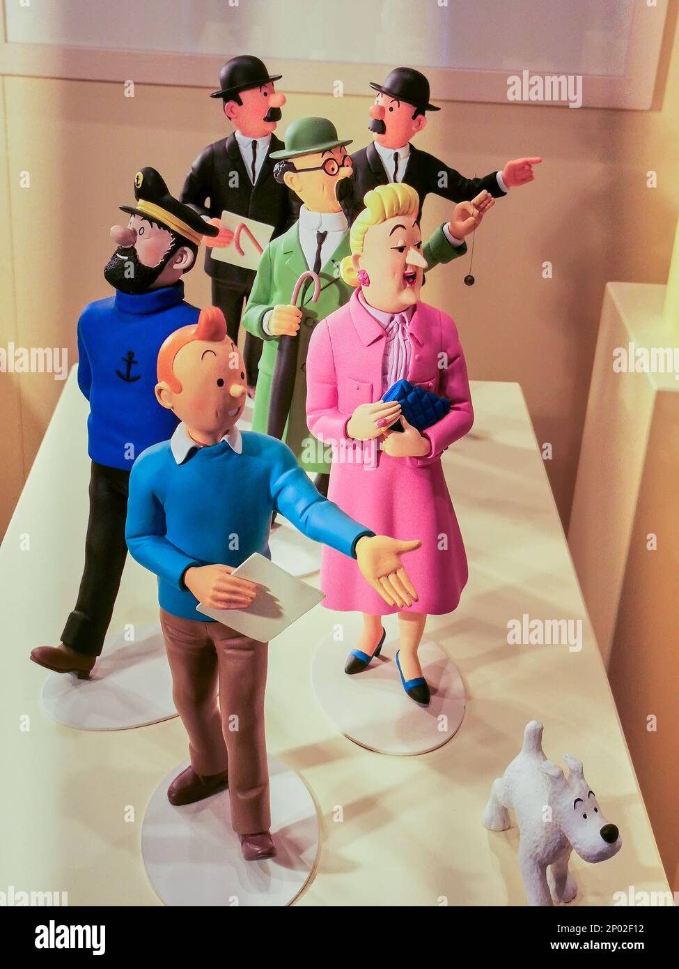 Figurines of the wonderful characters from the Adventures of Tintin comic book series Stock Photo