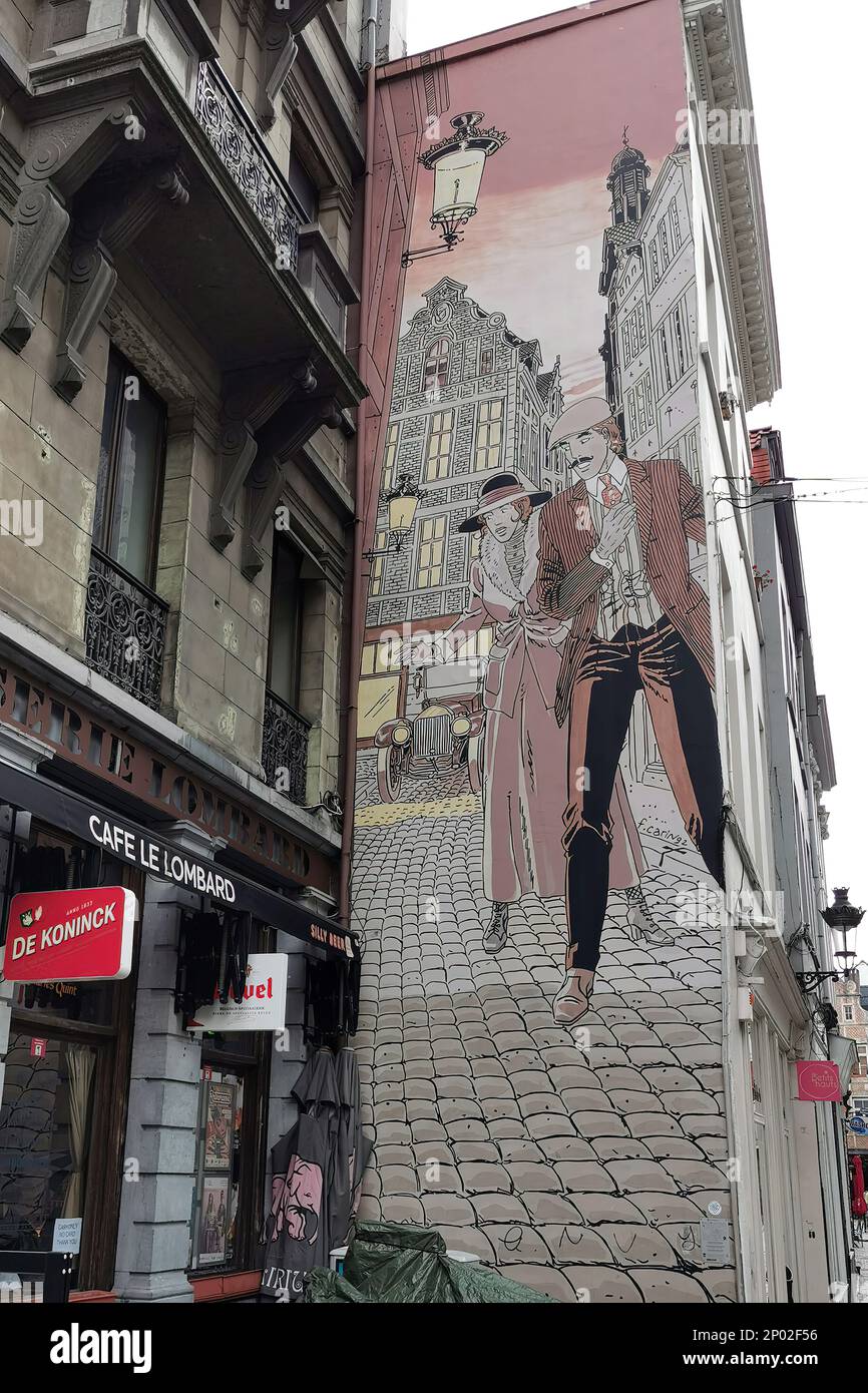 Vistor Sackville by Francis Carin comic strip mural, Brussels, Belgium