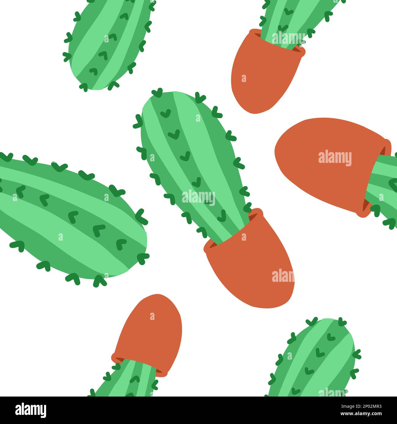 Cacti pattern. Vector illustration in cartoon flat style isolated on ...