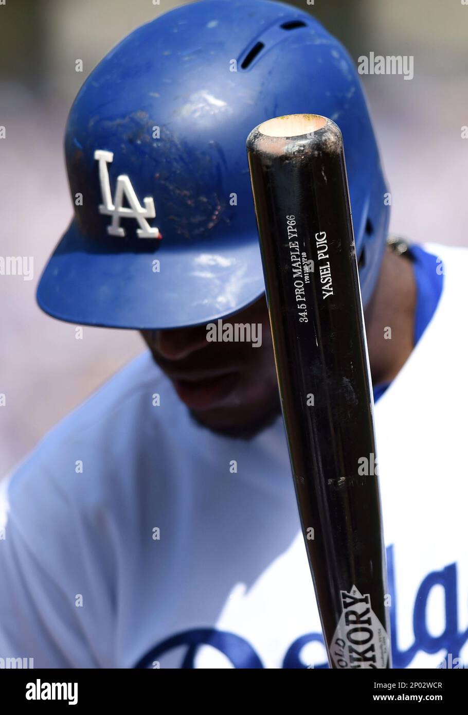 LA Dodgers Jersey Youth XL Puig #66 Majestic Genuine
