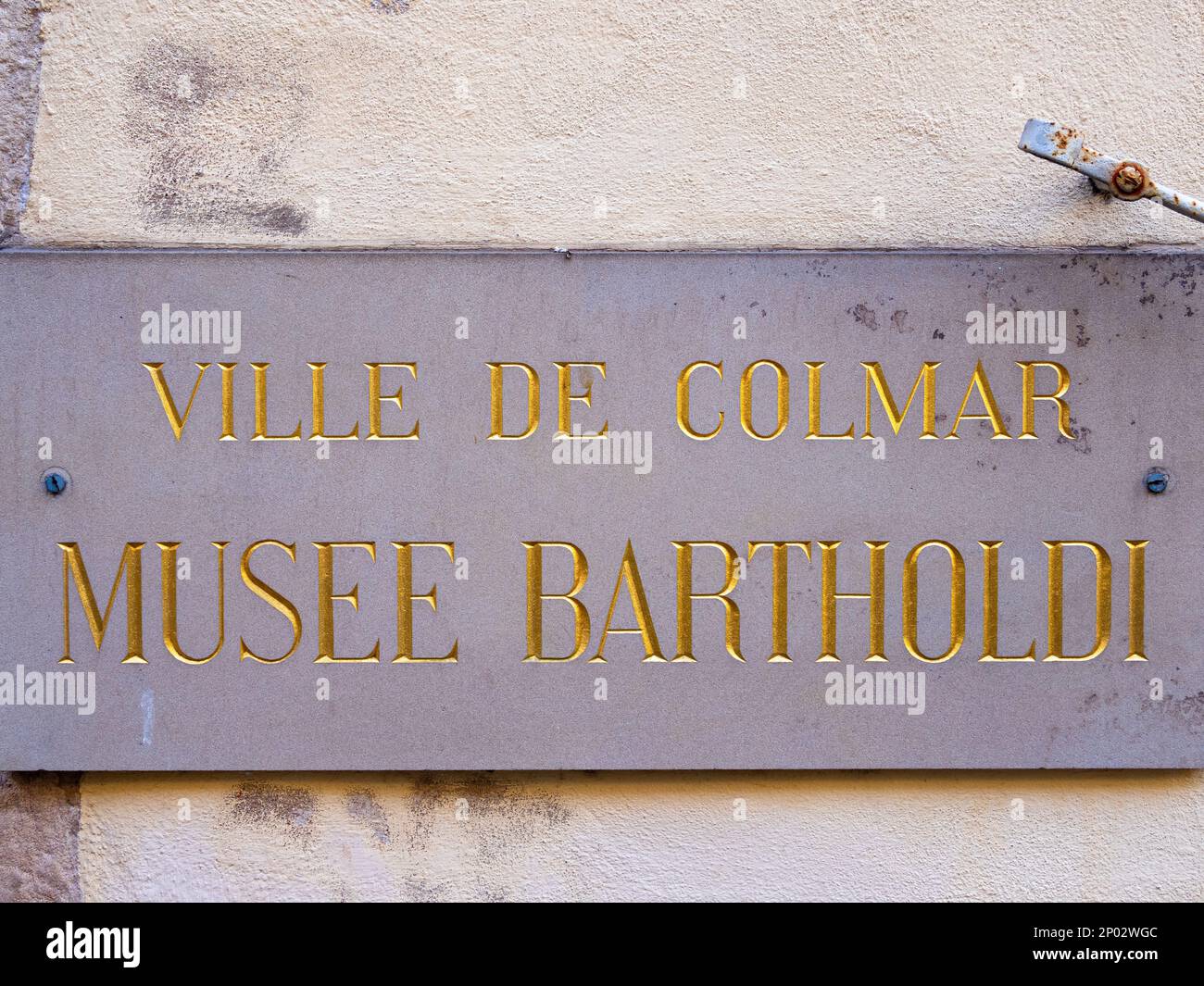 Colmar, France - March 27, 2022: Since 1922 the municipal Bartholdi Museum has been set up in the house where the sculptor Auguste Bartholdi was born. Stock Photo