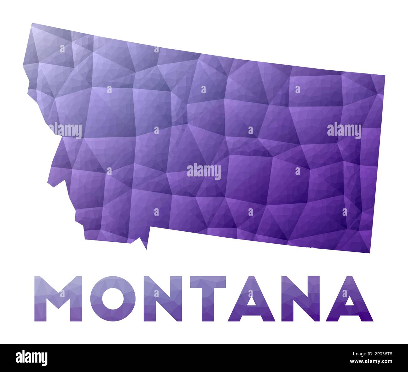 Map of Montana Low poly illustration - Map Of Montana Low Poly Illustration Of The Us State Purple Geometric Design Polygonal Vector Illustration 2P036T8 