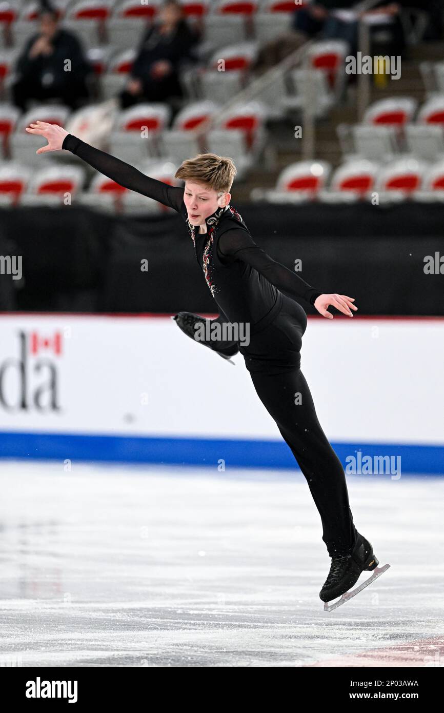 Calgary, Canada. 02/03/2023, Daniel KORABELNIK (LTU), during Junior Men