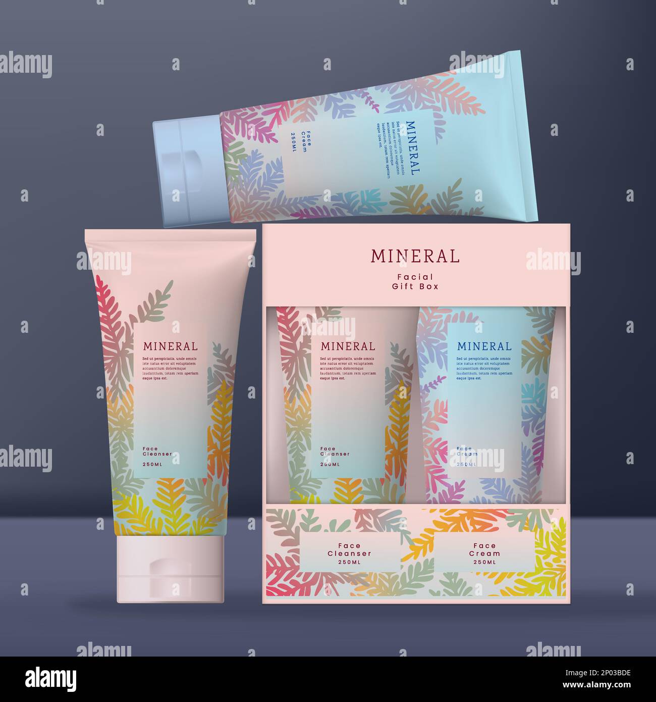 Vector Beauty Hand Cream Gift Box Packaging with Flip Cap. Pastel ...
