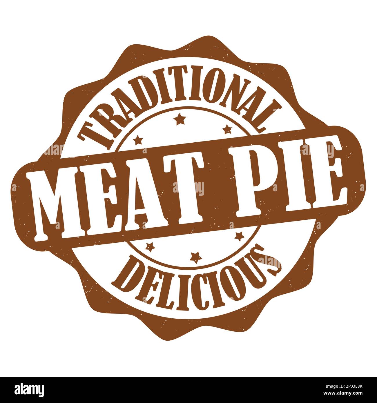 Meat pie grunge rubber stamp on white background, vector illustration