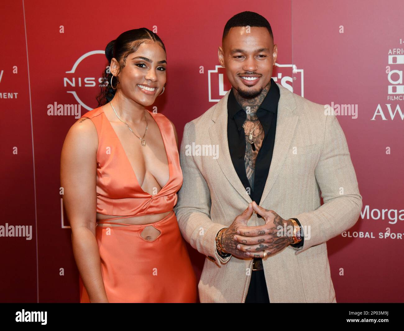 March 1, 2023, Beverly Hills, California, United States: Ashley A. Williams and Jeff Logan attends the 14th Annual AAFCA Awards. (Credit Image: © Billy Bennight/ZUMA Press Wire) EDITORIAL USAGE ONLY! Not for Commercial USAGE! Stock Photo
