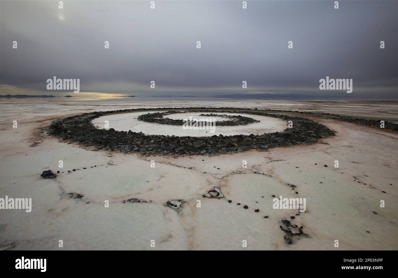 A Wednesday, Nov. 20, 2013 photo shows The Spiral Jetty earth works on ...