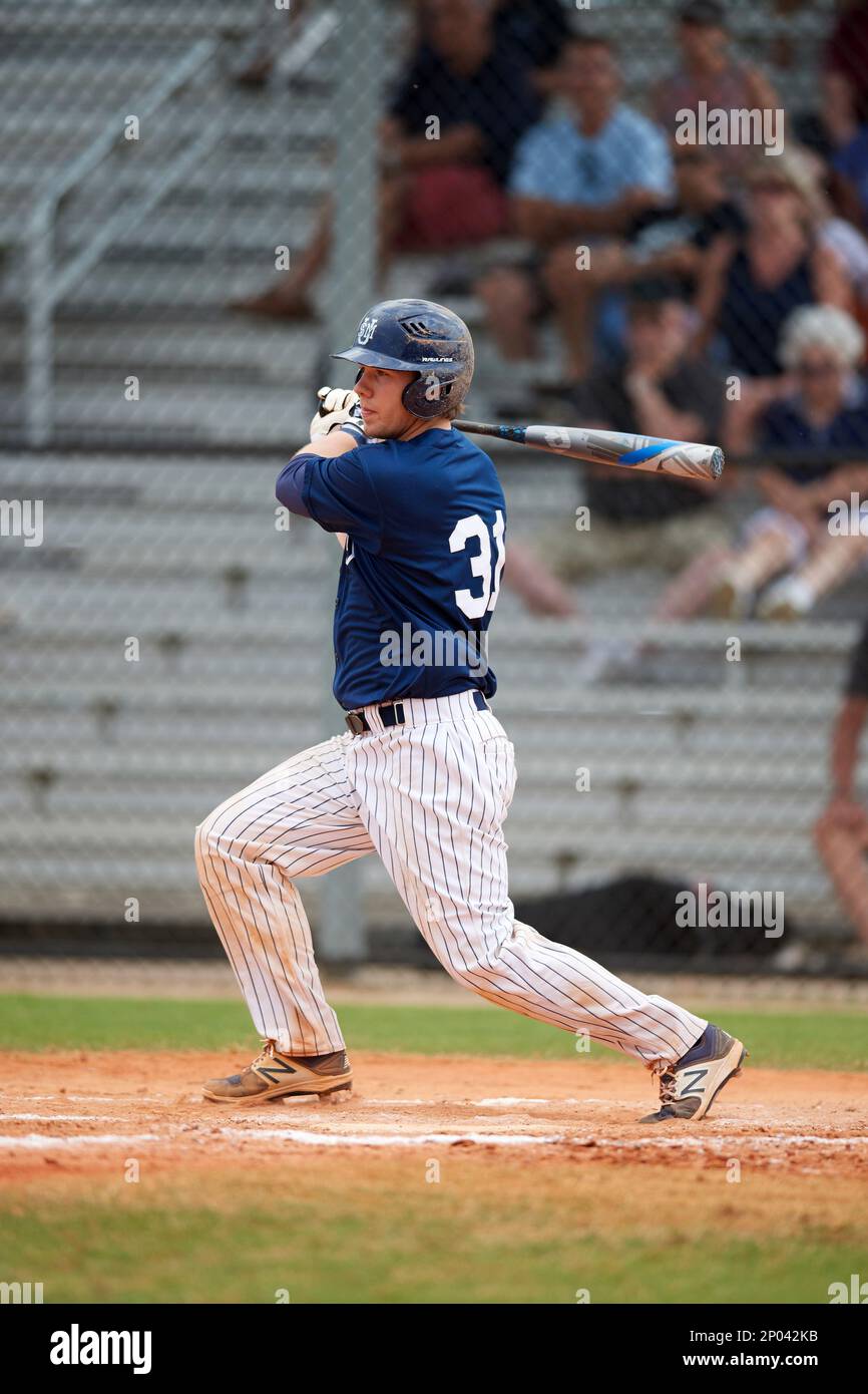 Southern Maine Huskies catcher Kip Richard (31) at bat during a game ...