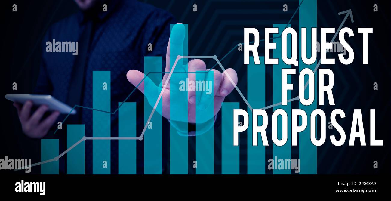 Text sign showing Request For Proposal. Word Written on document