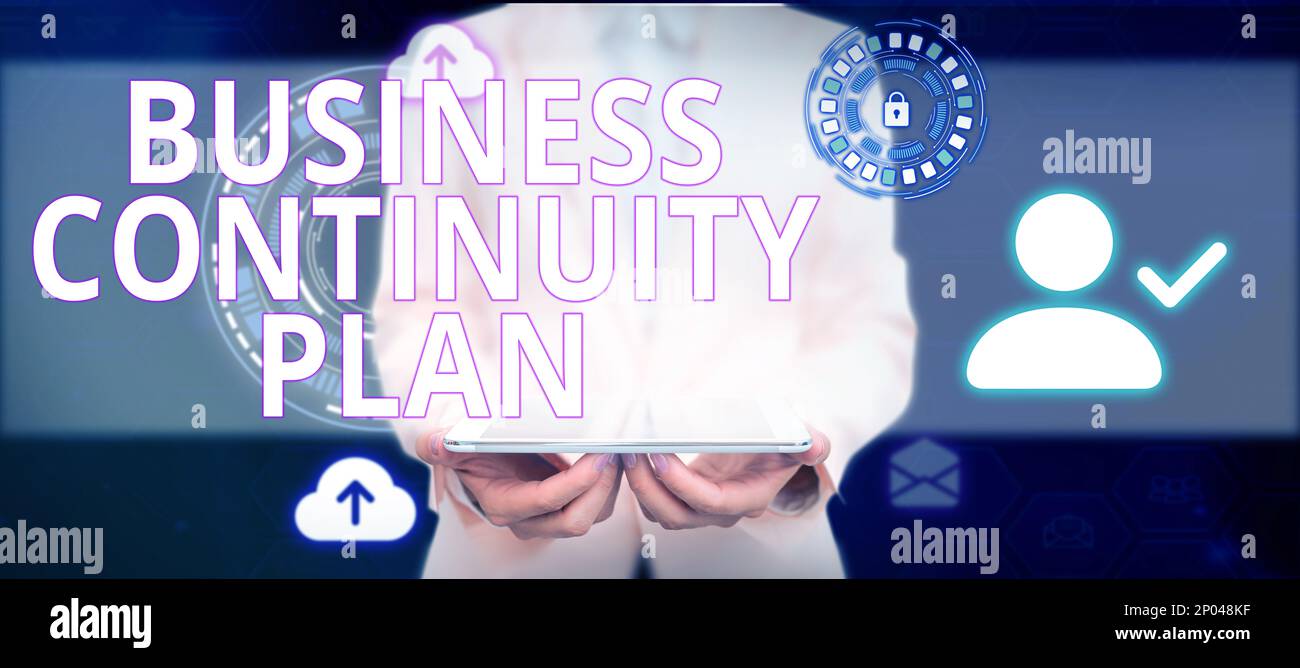 Conceptual caption Business Continuity Plan. Business overview creating ...