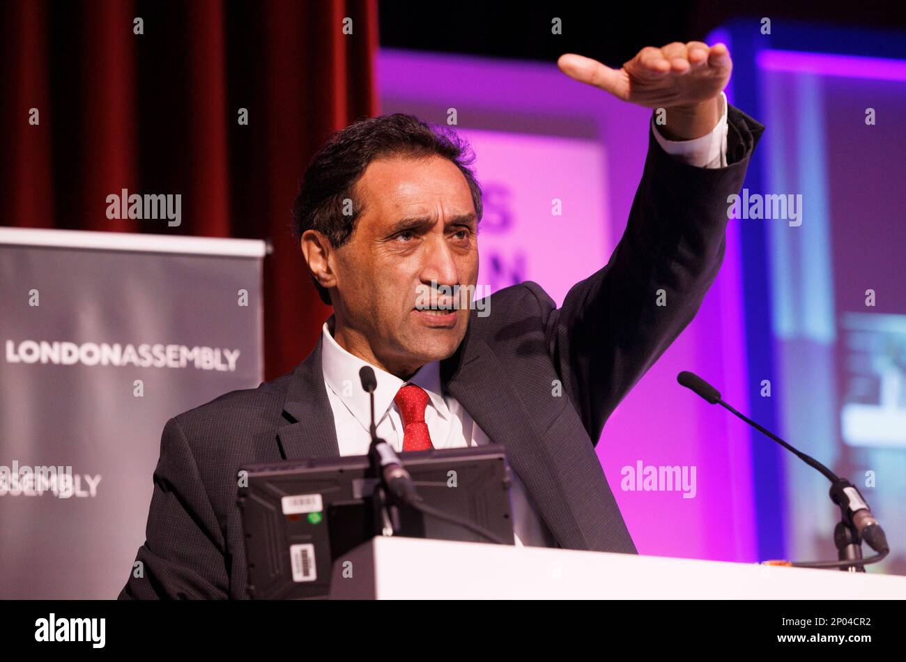 London, UK. 2nd Mar, 2023. Dr Onkar Sahota, Chair of the London Assembly and Assembly member for Ealing and Hillingdon. The Mayor of London, Sadiq Khan, and London Assembly Members are quizzed by Londoners on the key issues facing the capital at the first Peoples Question Time of 2023 at Ealing Town Hall. Credit: Mark Thomas/Alamy Live News Stock Photo