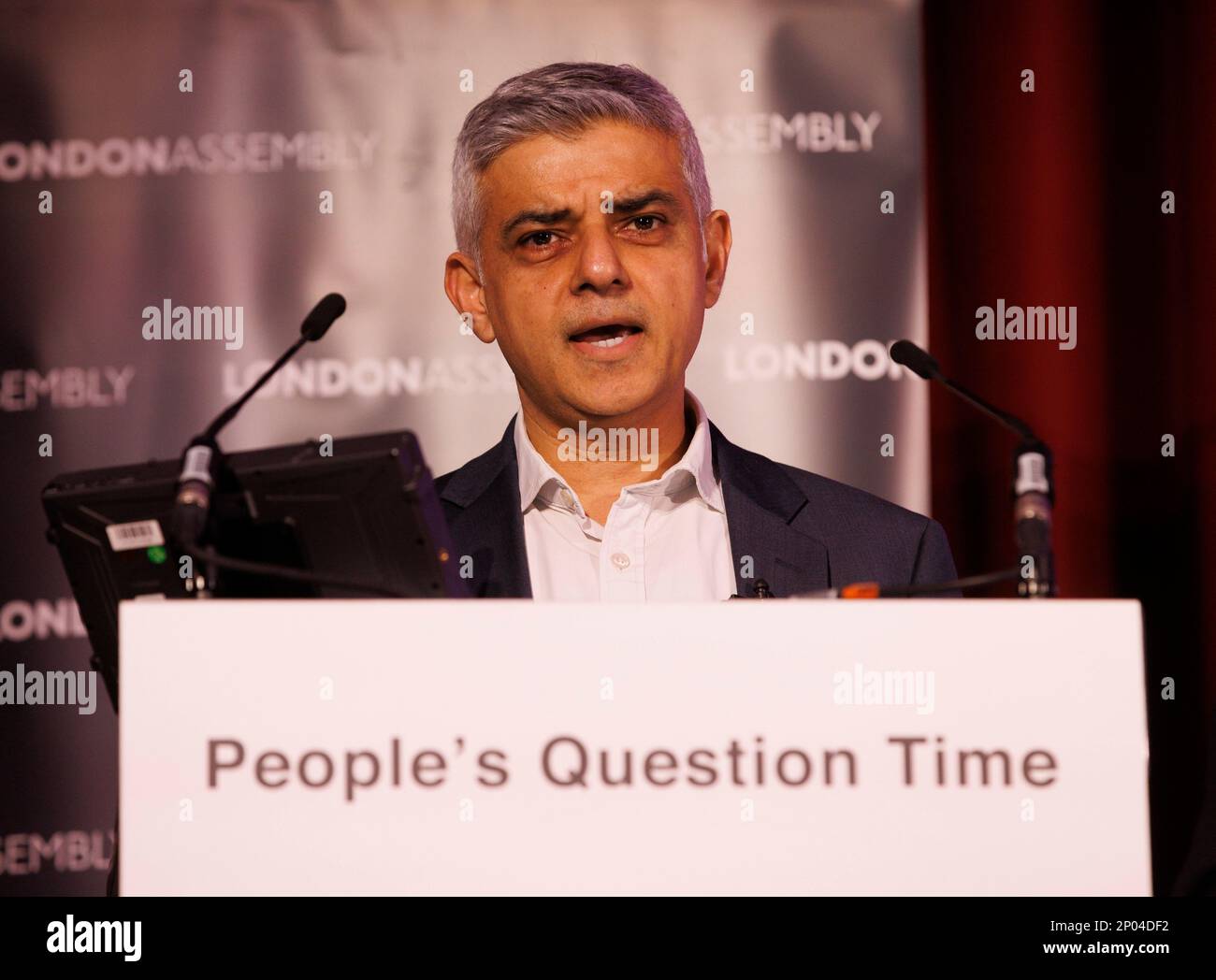 London, UK. 2nd Mar, 2023. The Mayor of London, Sadiq Khan, and London Assembly Members are quizzed by Londoners on the key issues facing the capital at the first Peoples Question Time of 2023 at Ealing Town Hall. Credit: Mark Thomas/Alamy Live News Stock Photo