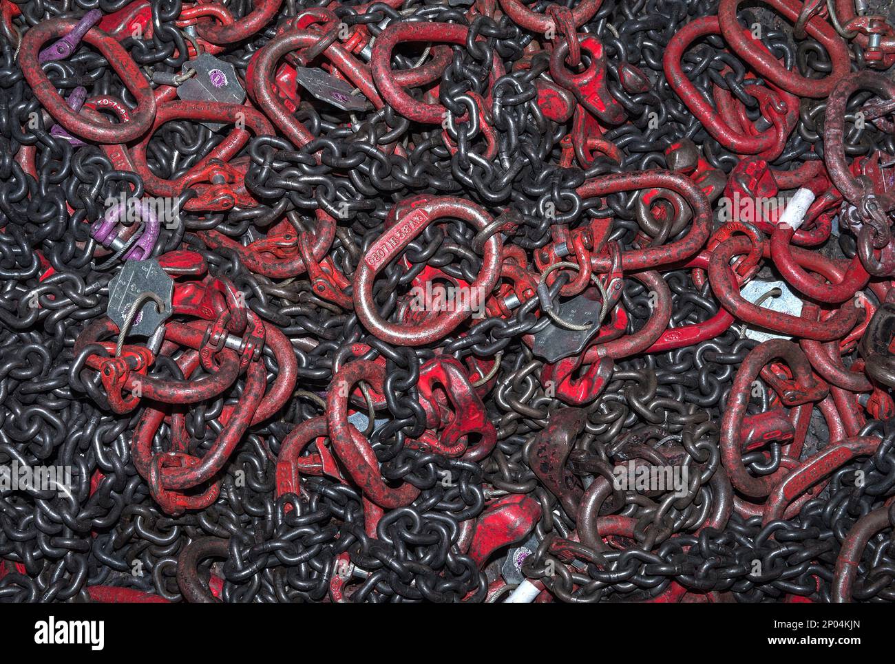 many different types of used iron shackles Stock Photo Alamy