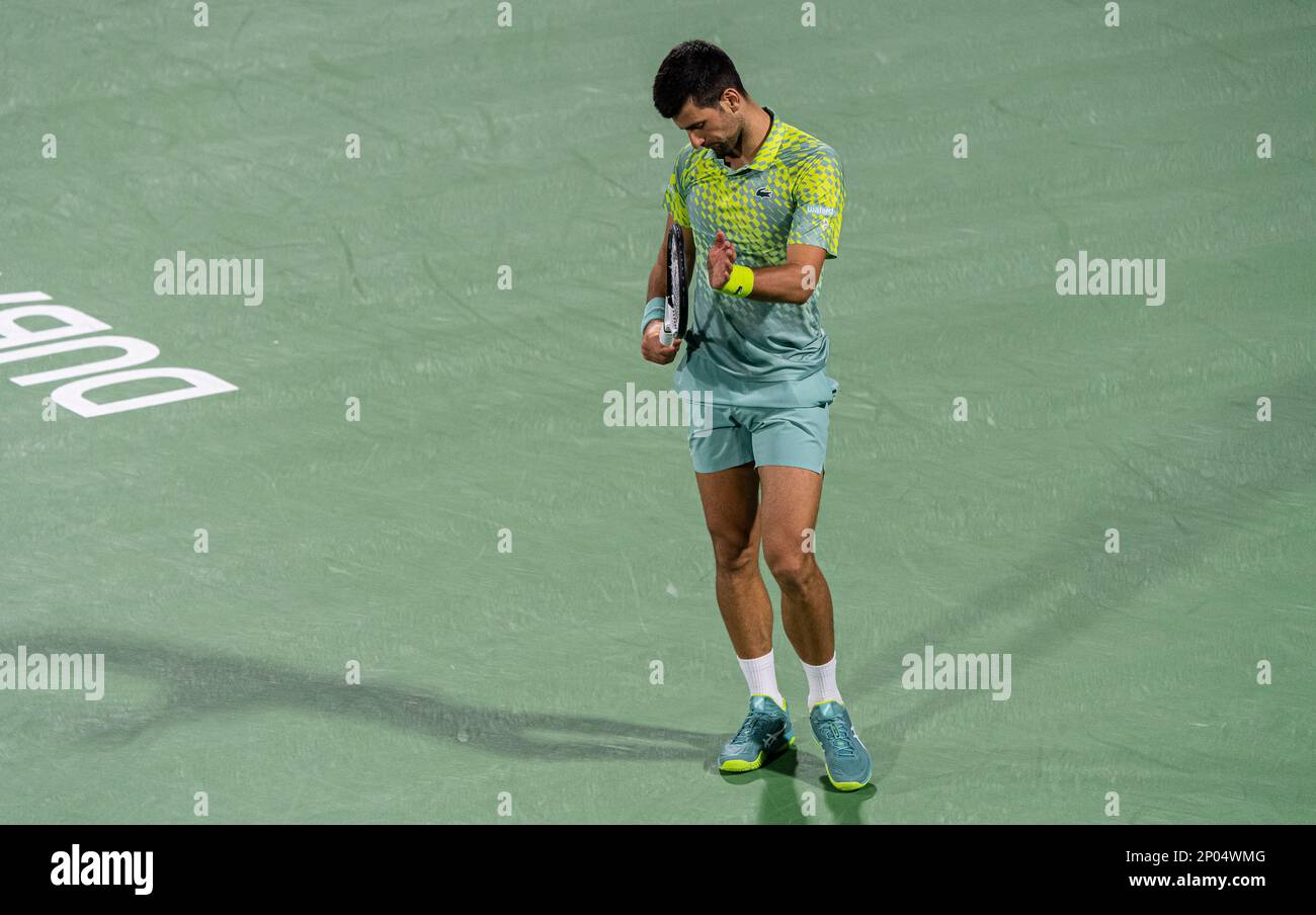 Dubai, UAE, 3rd.March 2023. L-R. Serbian Player Novak Djokovic