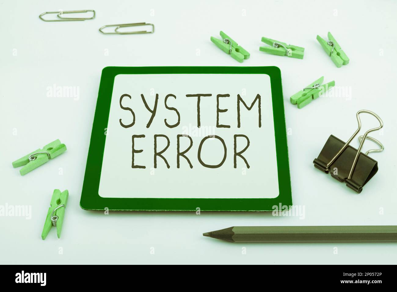 Sign displaying System Error. Word for Technological failure Software collapse crash Information loss Stock Photo