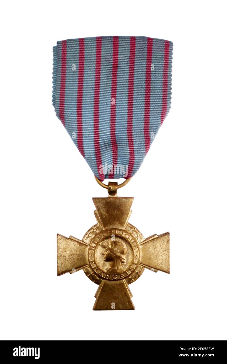 The Croix du combattant (English: Combatant's Cross) is a French decoration  that recognizes, as its name implies, those who fought in combat for Franc  Stock Photo - Alamy