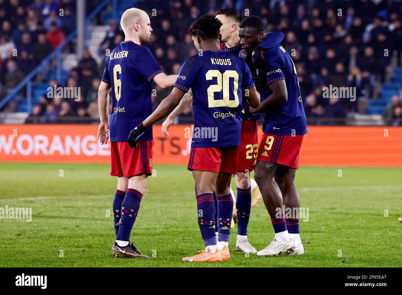 02-03-2023: Sport: Graafschap vs Ajax (KNVB Cup)  DOETINCHEM, NETHERLANDS - MARCH 2: Brian Brobbey (Ajax) scores the 0-3 during the match KNVB Beker Stock Photo