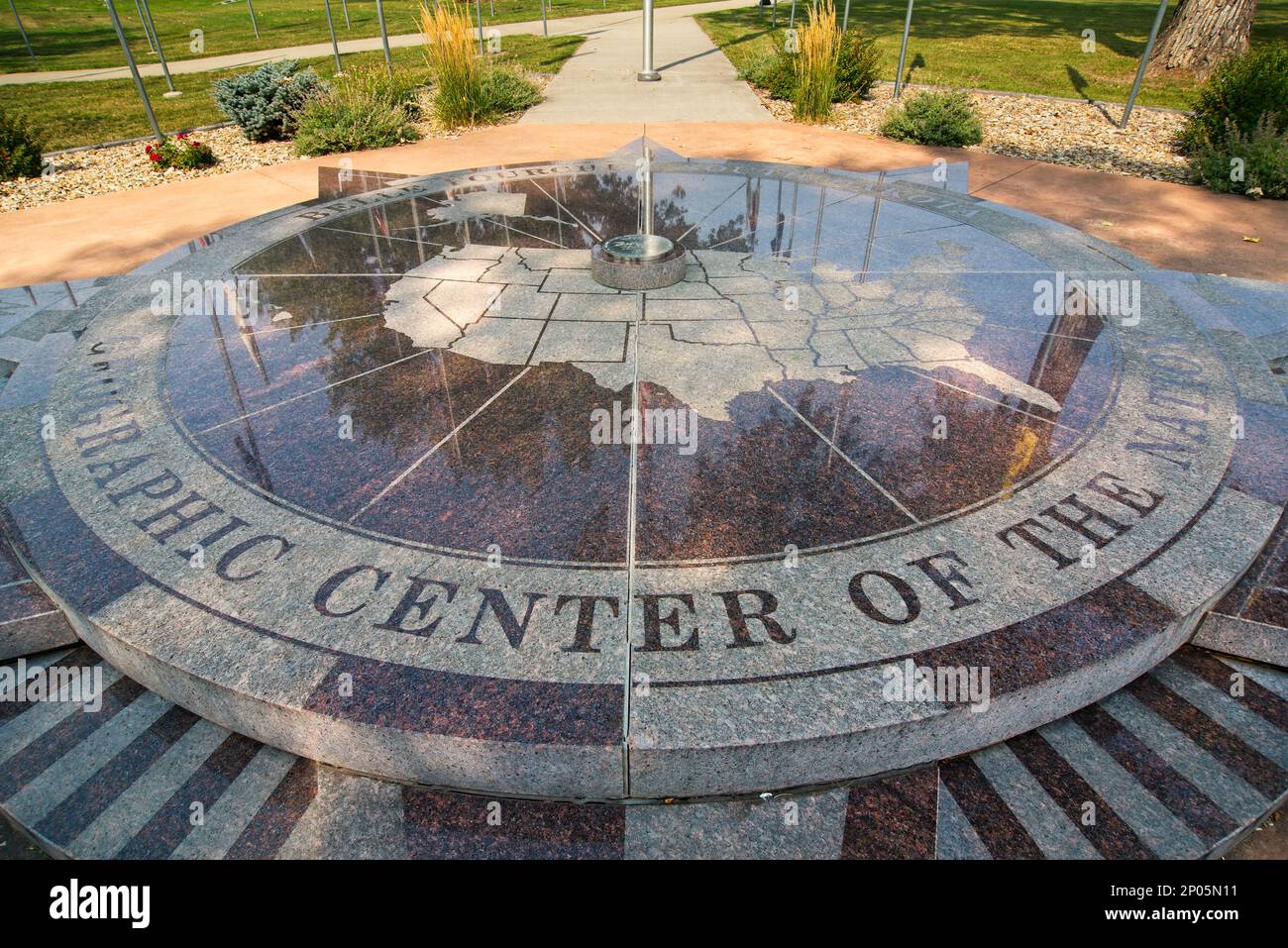The monument symbolically marking - The Monument Symbolically Marking The Geographic Center Of The United States Is Located In A Quiet Park In Belle Fourche South Dakota 2P05N11 