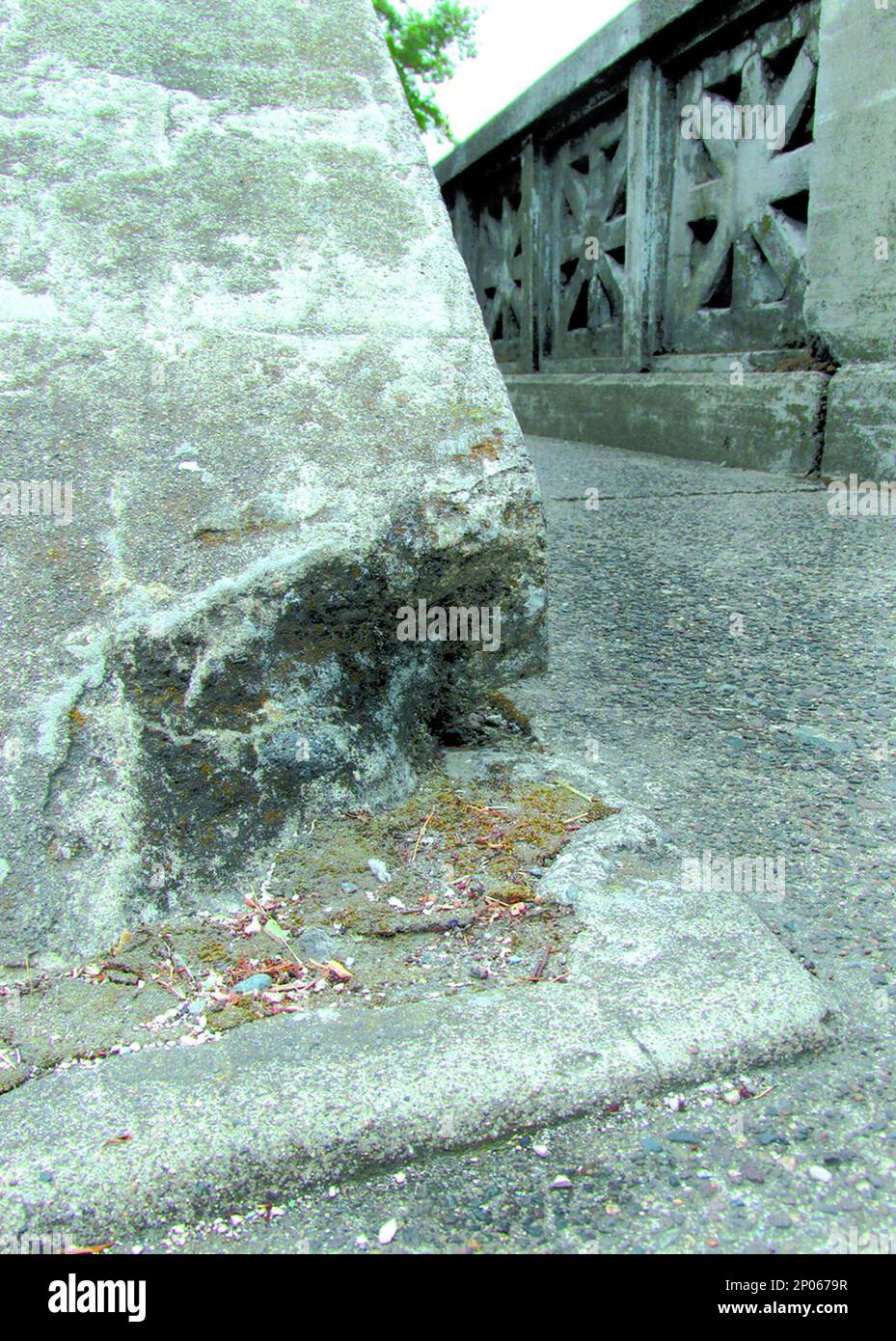 In this Aug. 11, 2015 photo, the Caveman Bridge shows wear and 