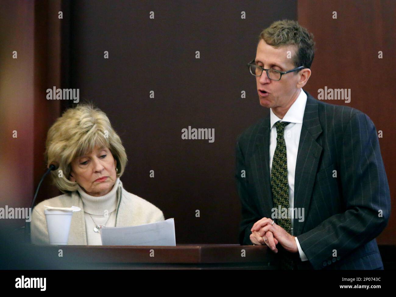 Defense attorney Jon Loevy questions Marty Didriksen, mother of Cory