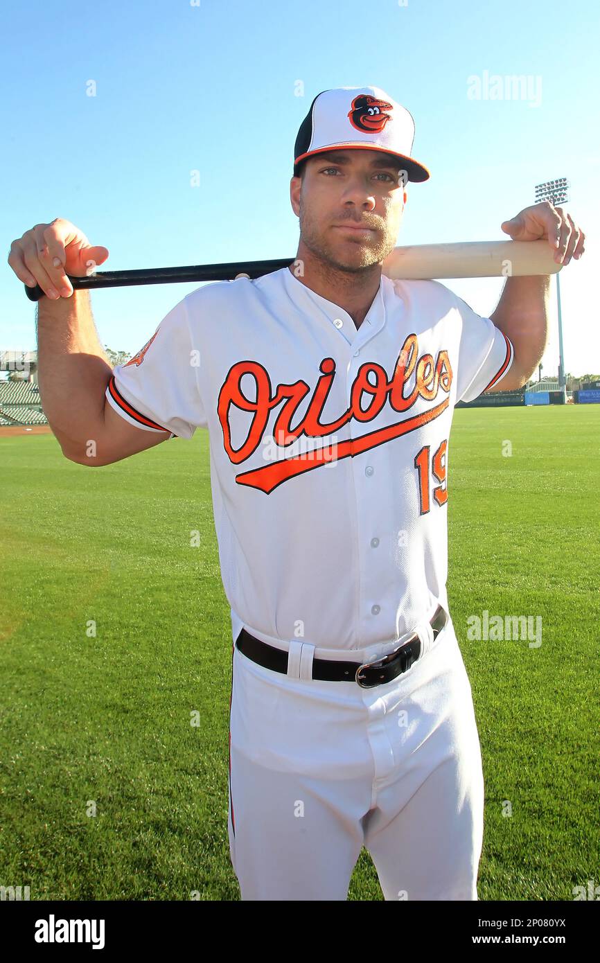 SARASOTA, FL - FEBRUARY 18: Chris Davis (19) poses during the Baltmore  Orioles Photo Day on February 18, 2020 at Ed Smith Stadium in Sarasota,  Florida. (Photo by Cliff Welch/Icon Sportswire) (Icon