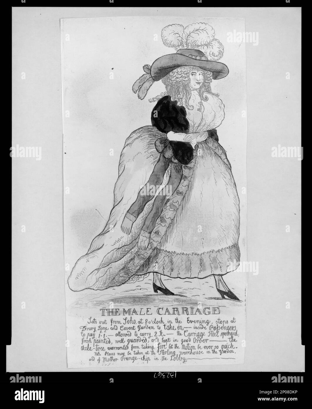 The male carriage. British Cartoon Prints Collection . Clothing & dress,England,17801790