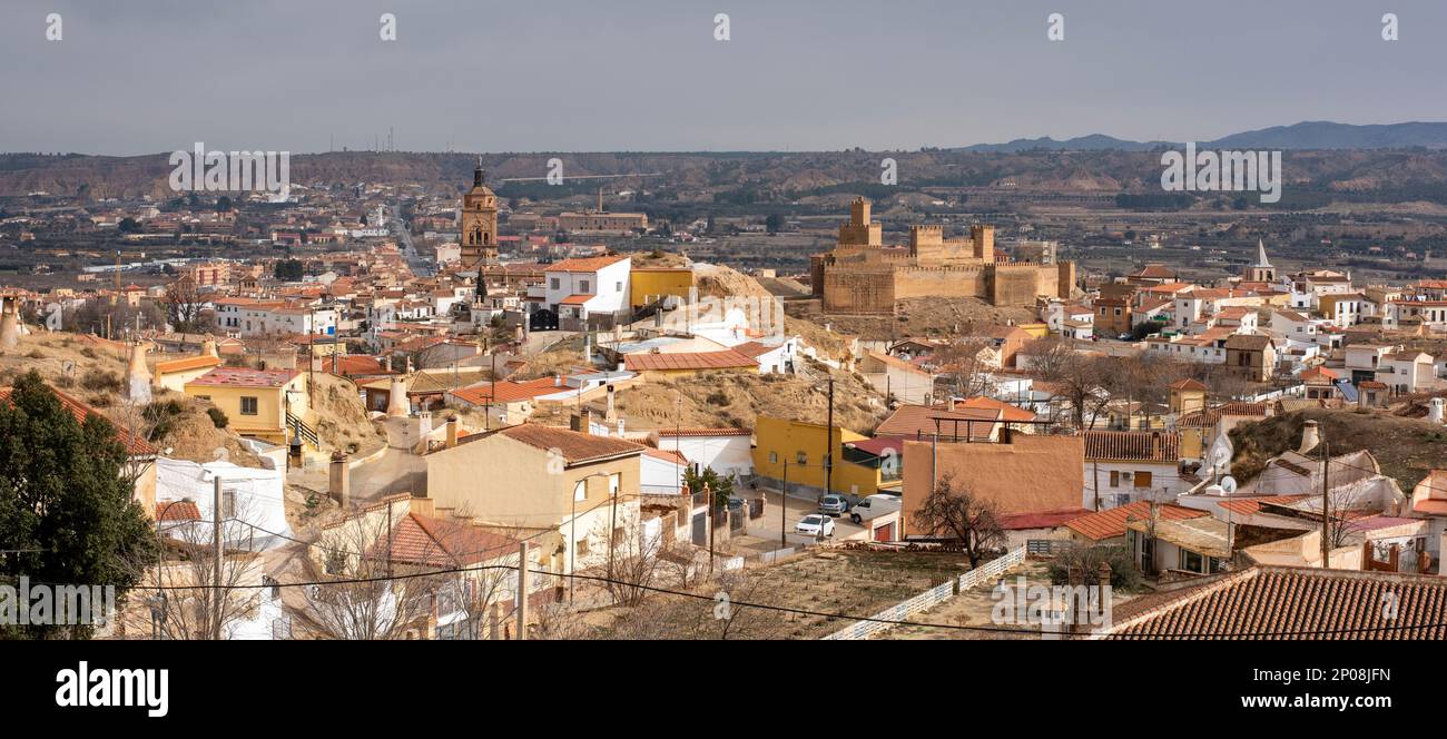 Vista de la ciudad de Guadix desde un mirador, Granada, España Stock Photo